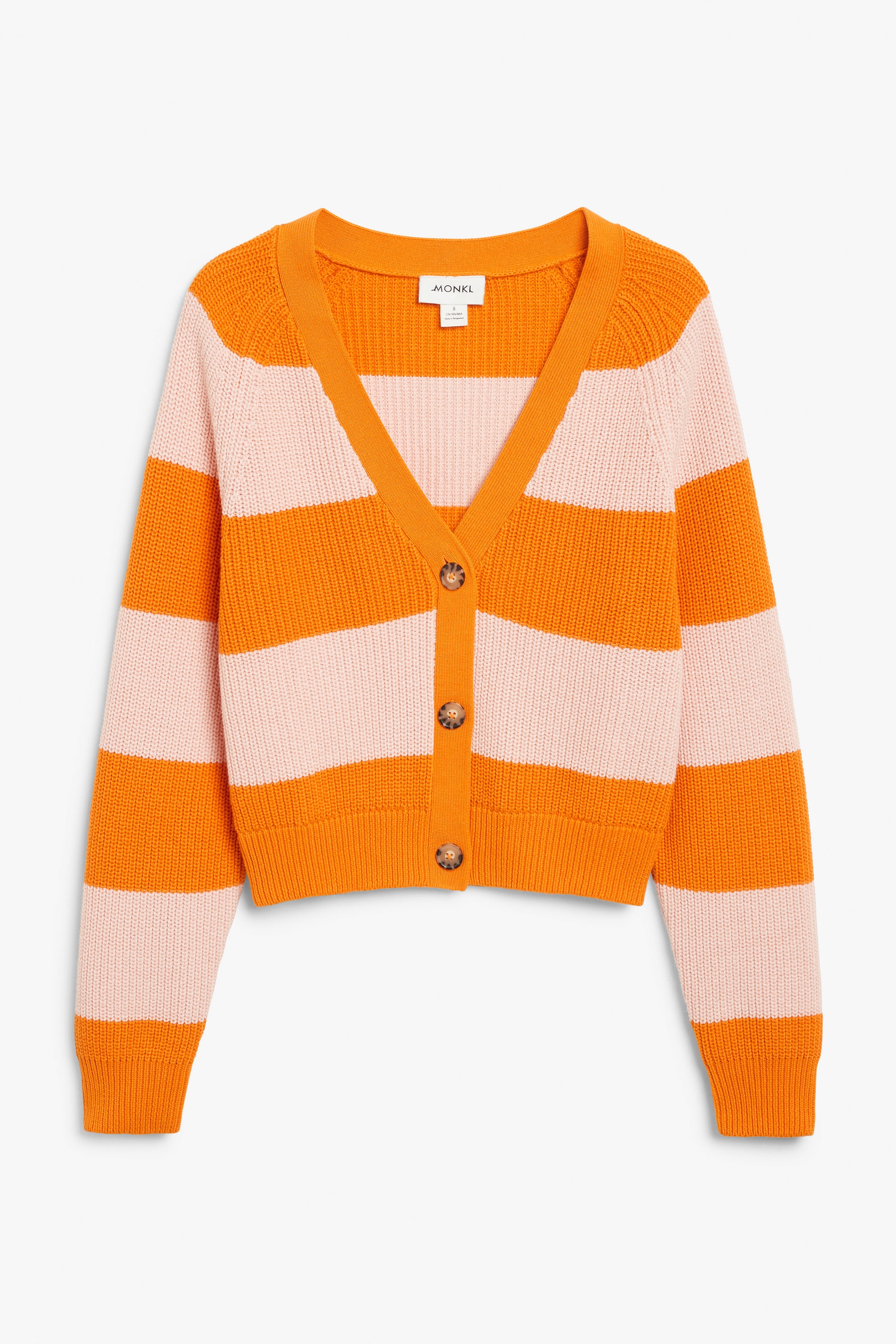 Pink and orange - Chunky cropped cardigan - 0