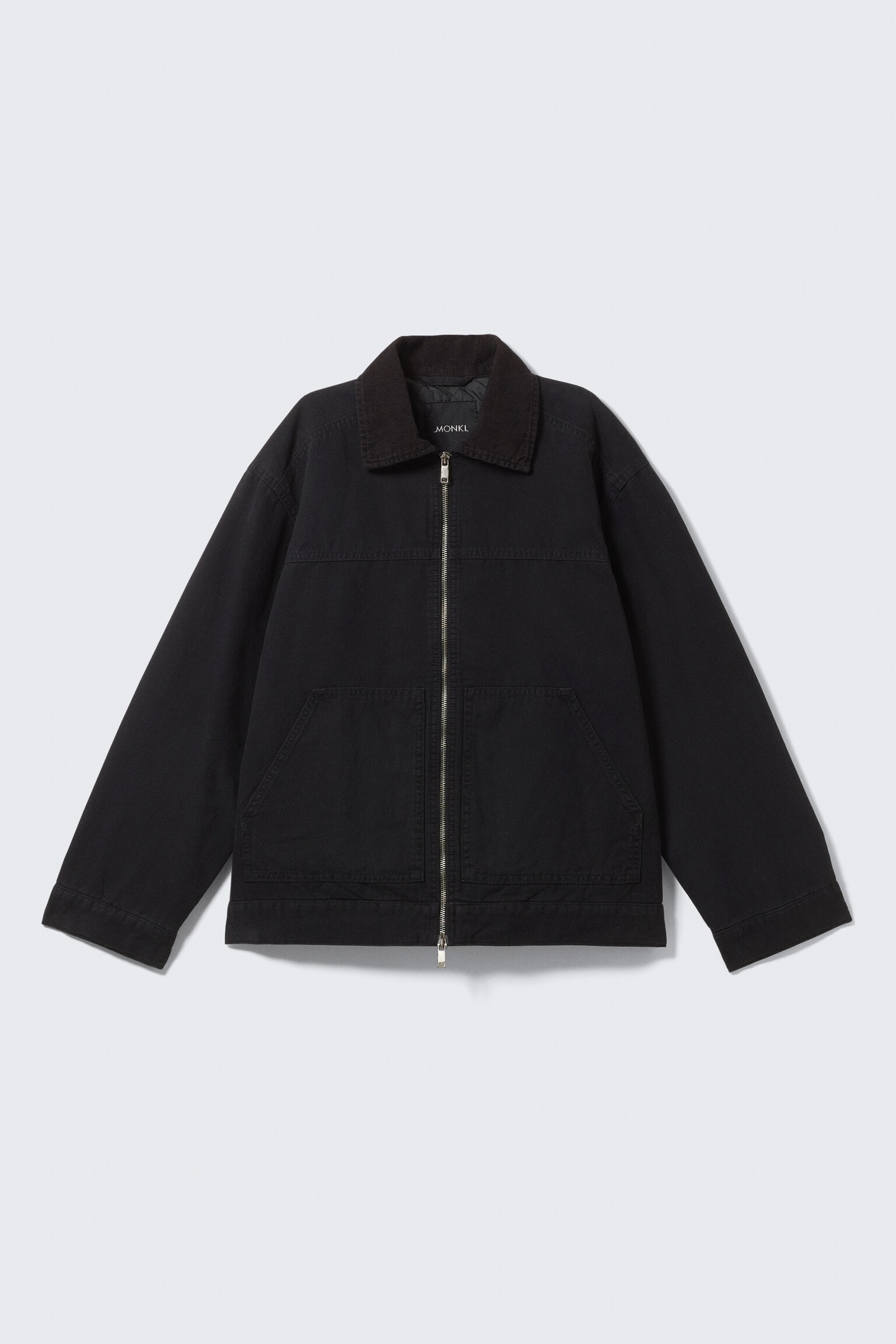 Padded Cotton Canvas Jacket - Black/Pinkish Beige/Dark Brown - 2