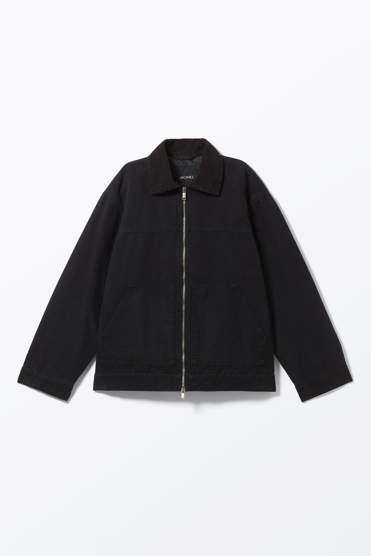 Padded Cotton Canvas Jacket - Black/Pinkish Beige/Dark Brown - 2