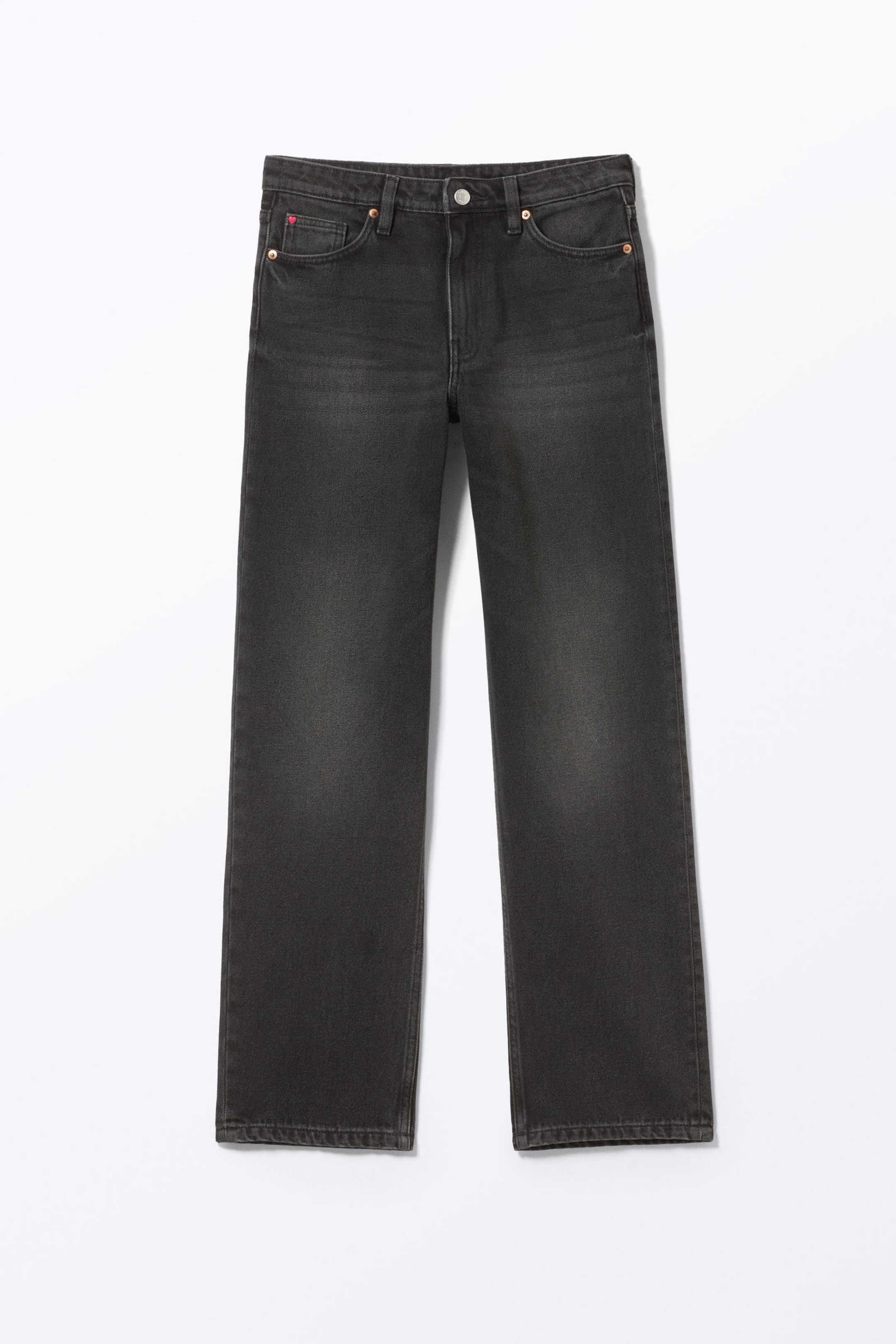 Midnight Black - Black - Aimo Mid Straight Jeans - 5