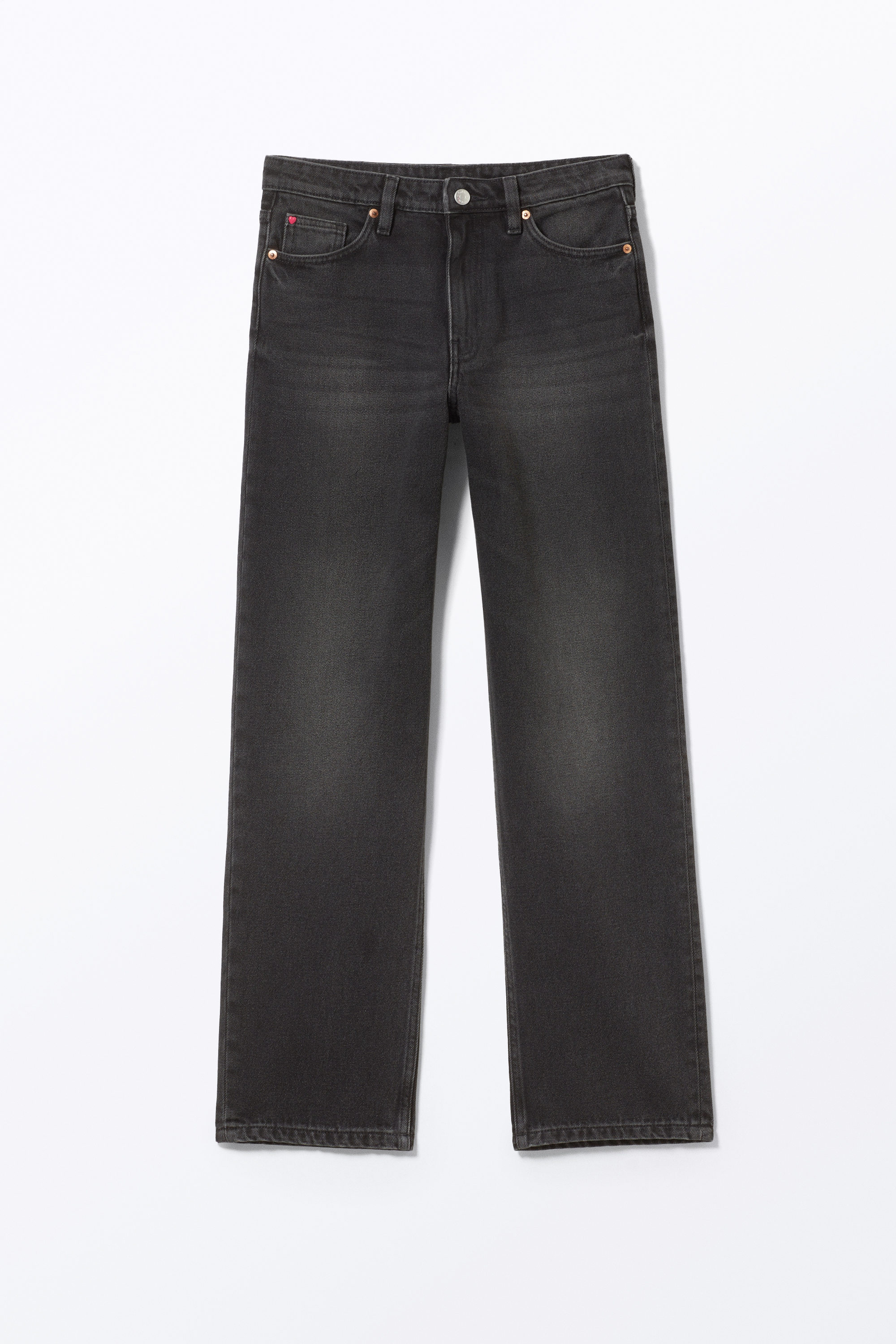 Midnight Black - Black - Aimo Mid Straight Jeans - 5