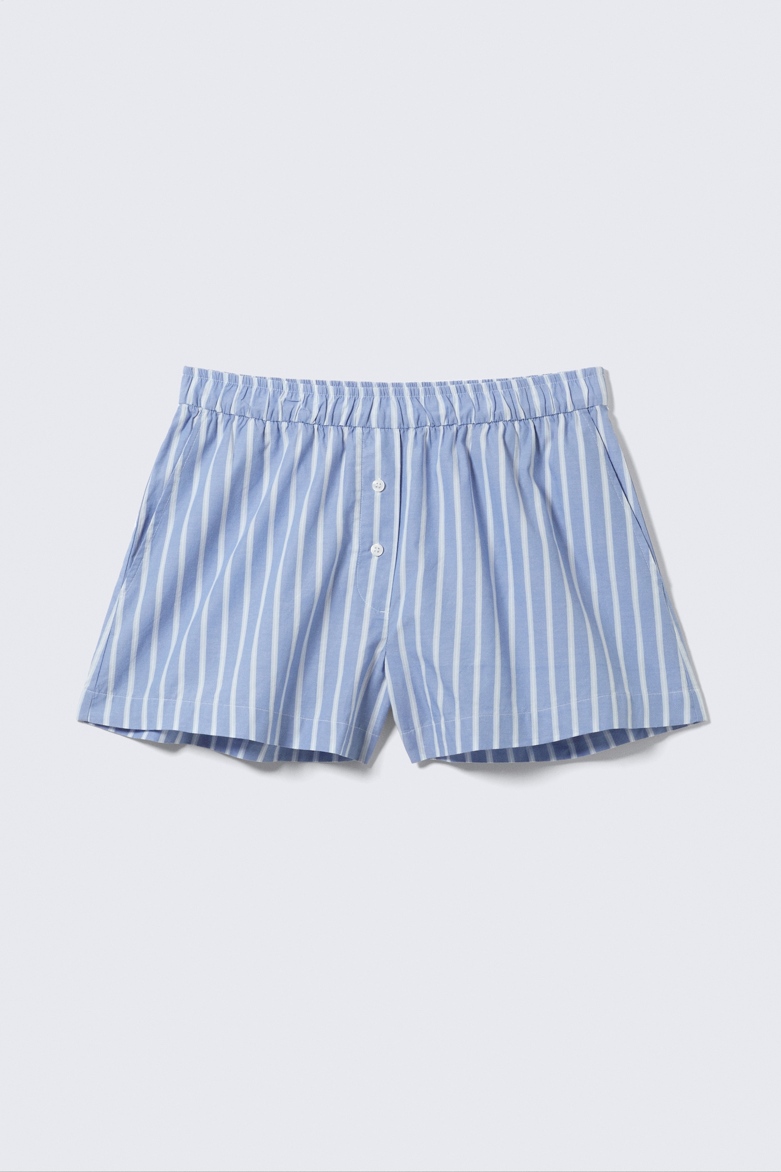 Entspannte Boxershorts aus Baumwolle - Blau gestreift - 3