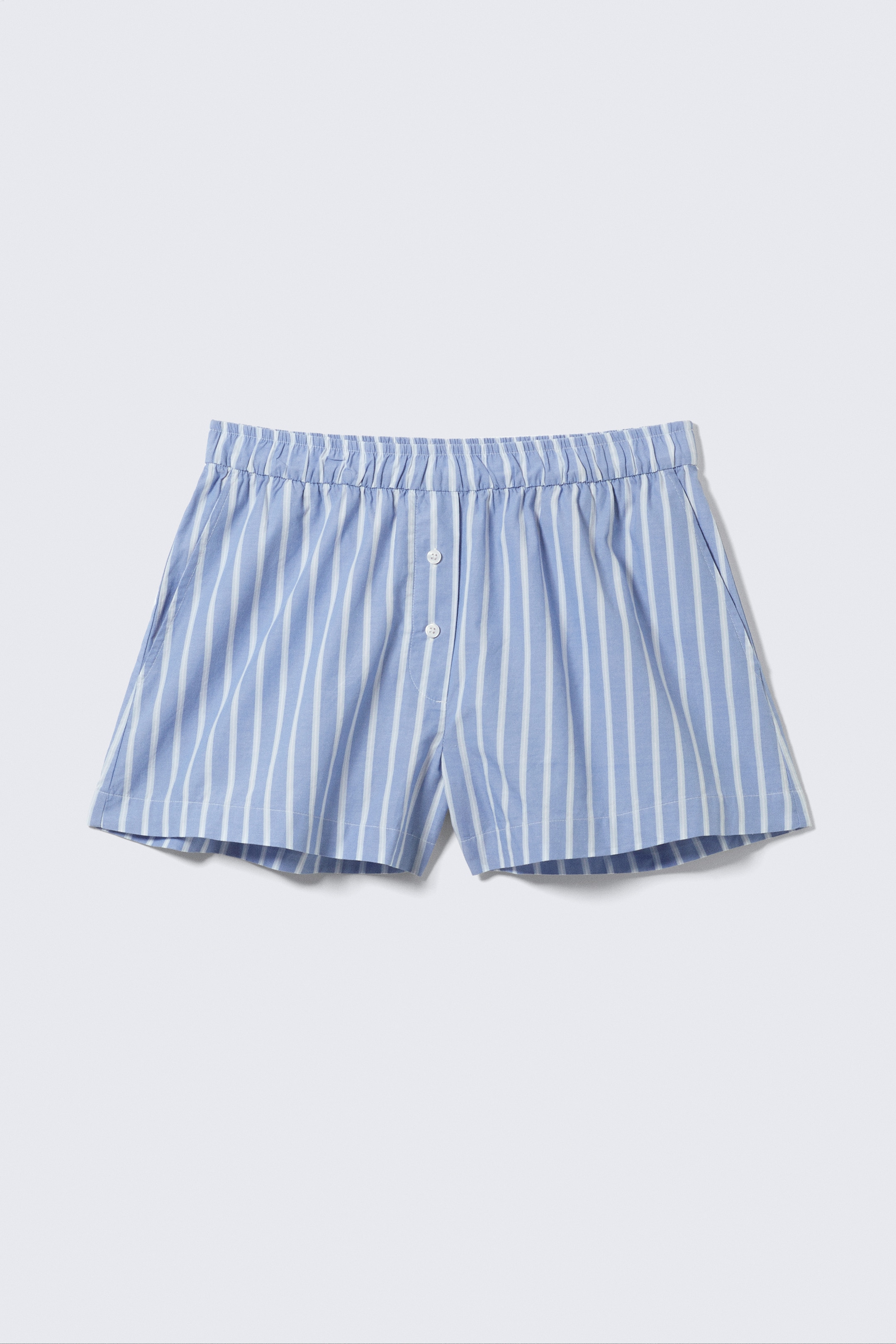 Se større billede: Afslappede boksershorts i bomuld - Stribet blå - DAME | H&M DK 6