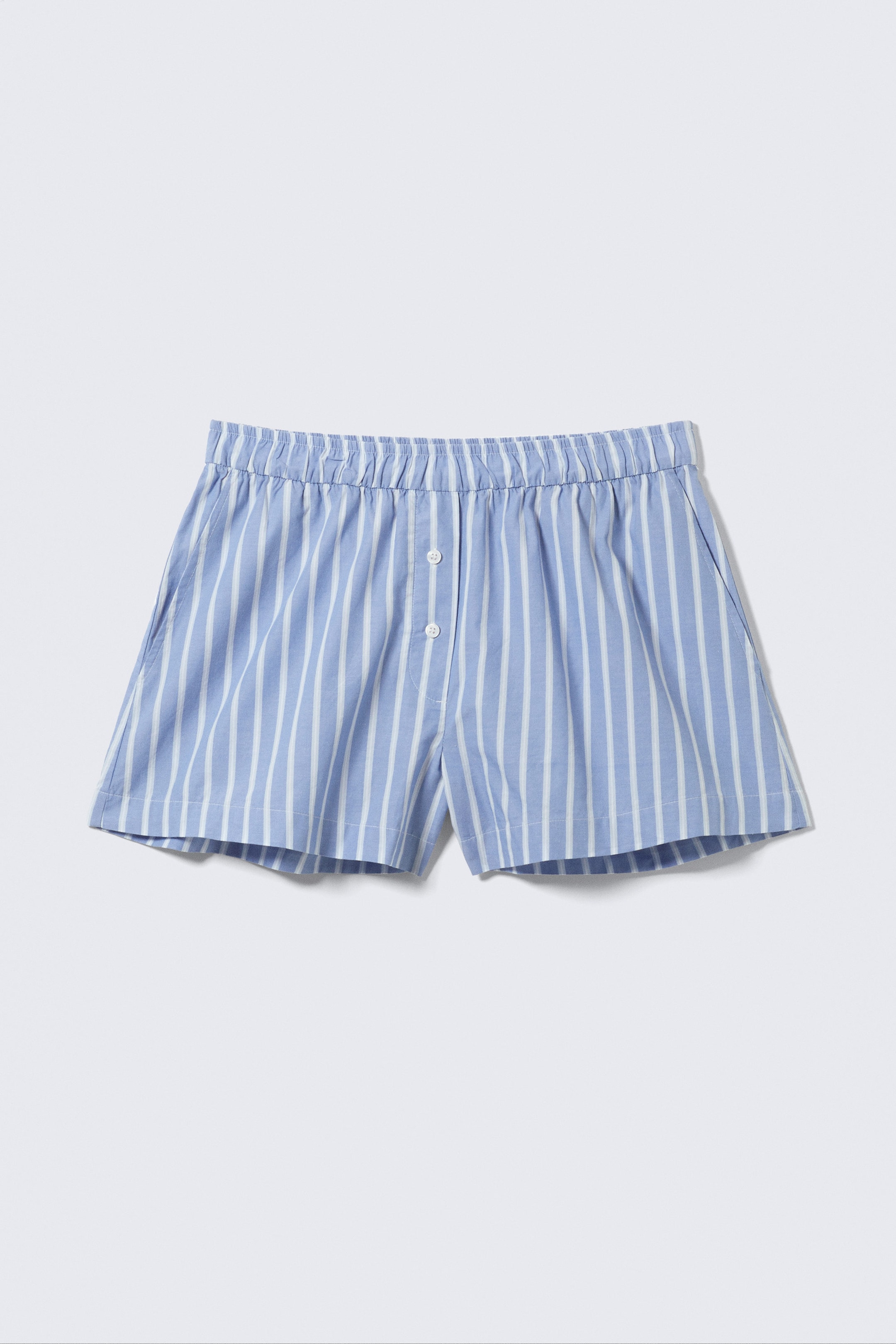 Randig Blå - Avslappnade boxershorts i bomull - 1