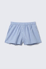 Randig Blå - Avslappnade boxershorts i bomull - 1
