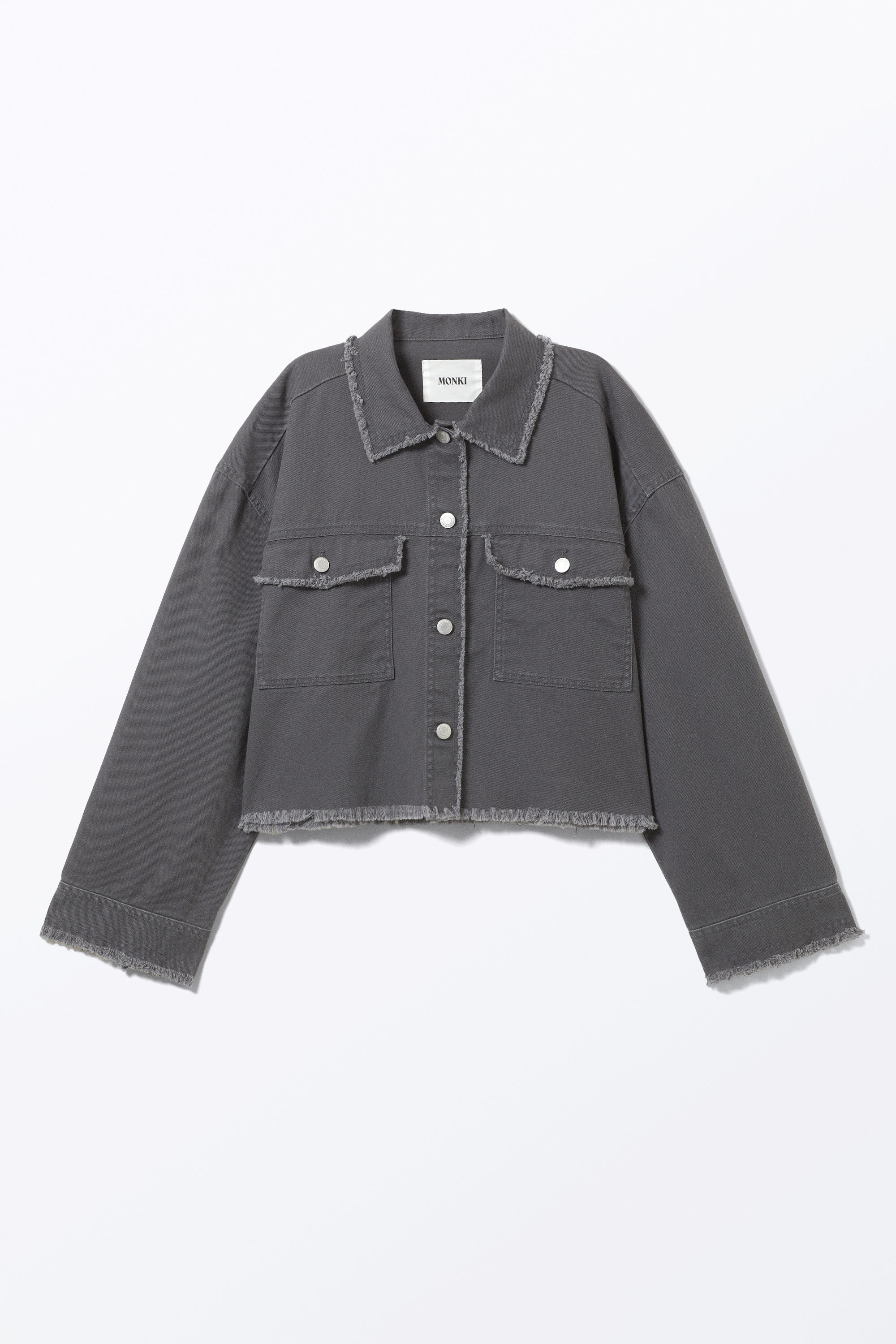 Dunkelgrau - Cropped Twilljacke mit kastigem Fit - 4