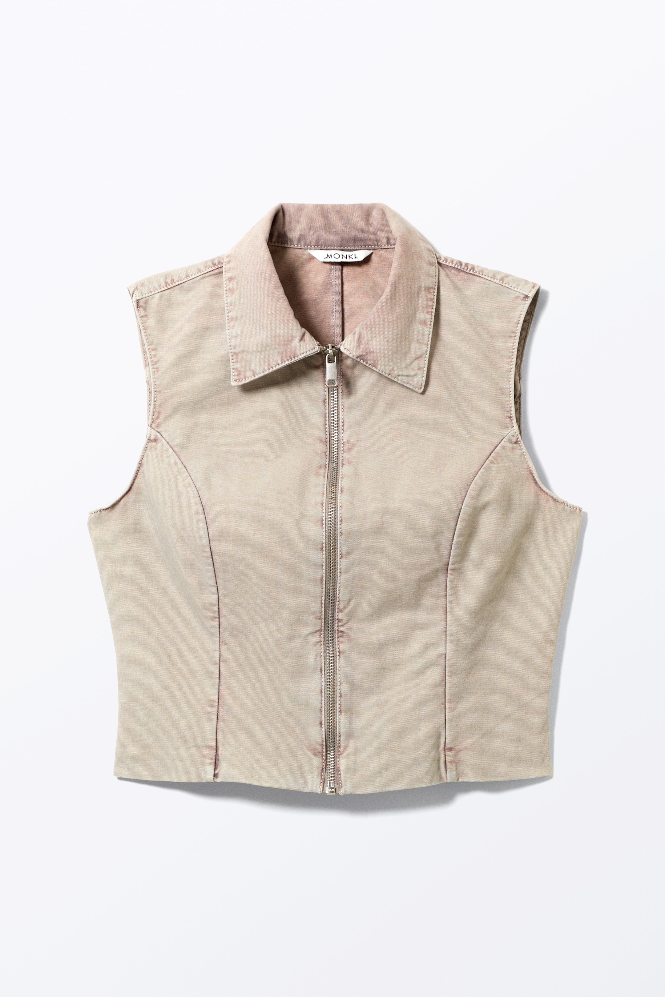 Zobacz większy obraz: Kamizelka bez rękawów z diagonalu - Pinkish Beige - ONA | H&M PL 5