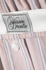 Striped Light Pink - Wide-Leg Cotton Twill Trousers - 7