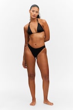 Black - Scooped High-Cut Bikini Bottoms - 0