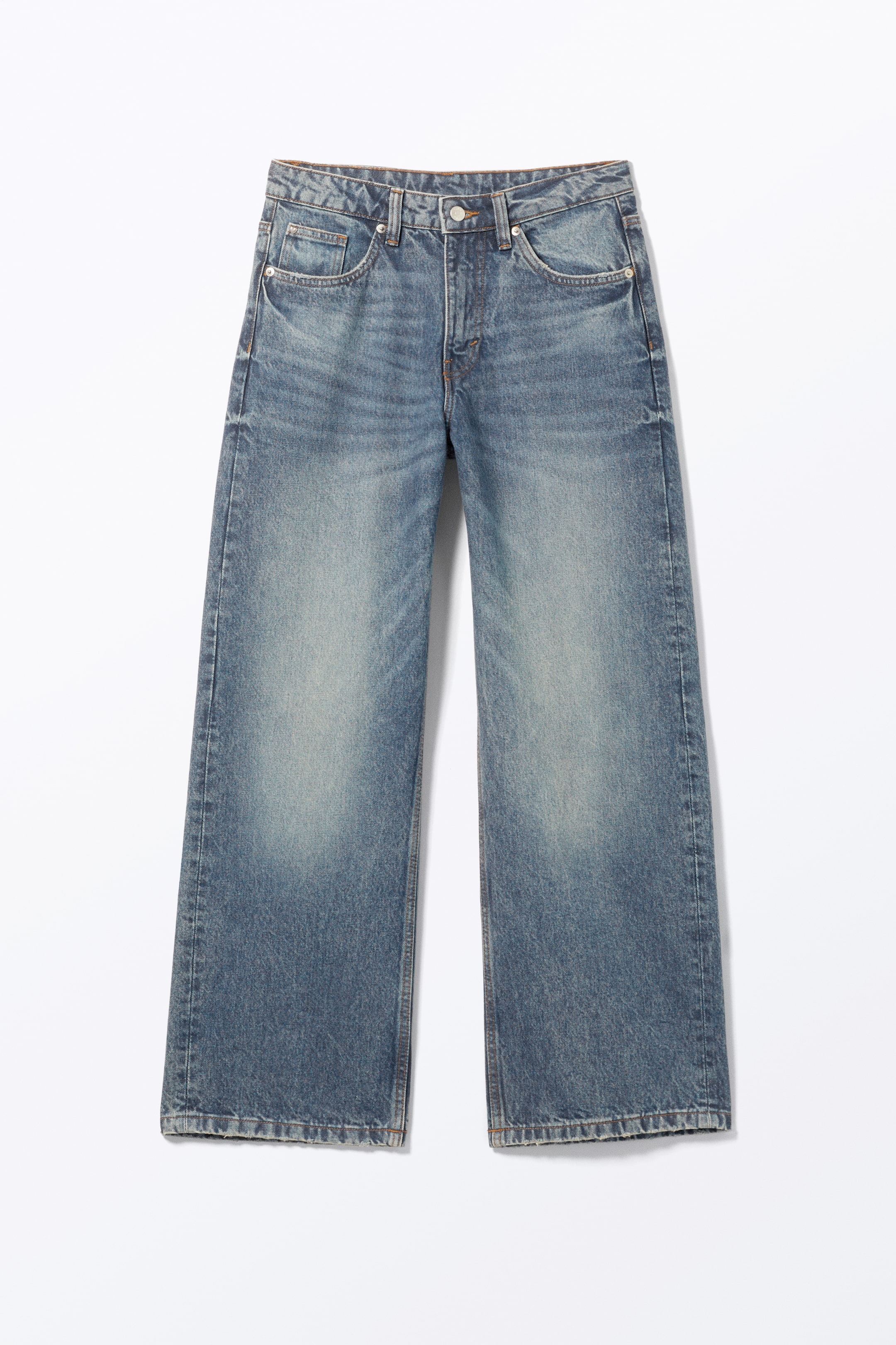 Ver imagem maior: Calças de ganga de cintura descida direitas Missy - Azul montanha - Azul médio - SENHORA | H&M PT 6