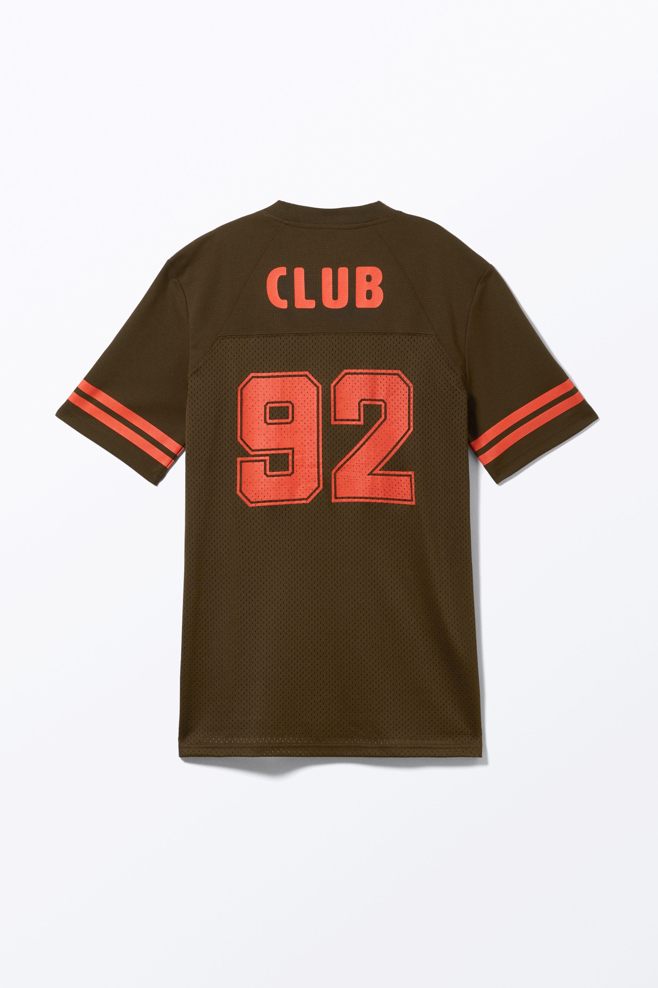 Marron foncé et rouge - Robe T-shirt courte sportive - 2