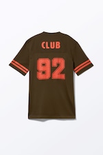 Dark Brown & Red - Sporty Mini T-shirt Dress - 1