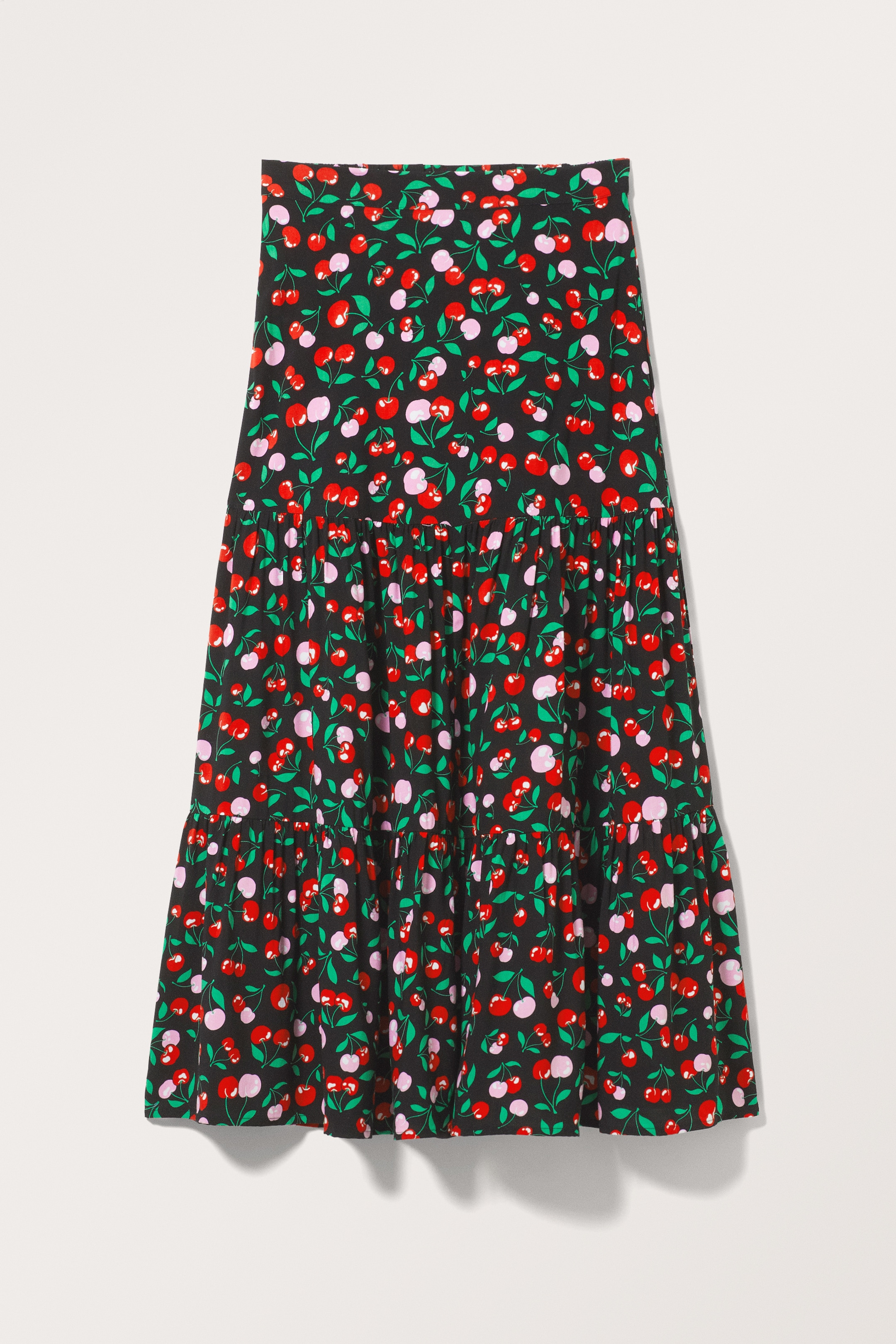 View larger image: Maxi flounce skirt - Black With Cherry Print - Ladies | H&M GB 1