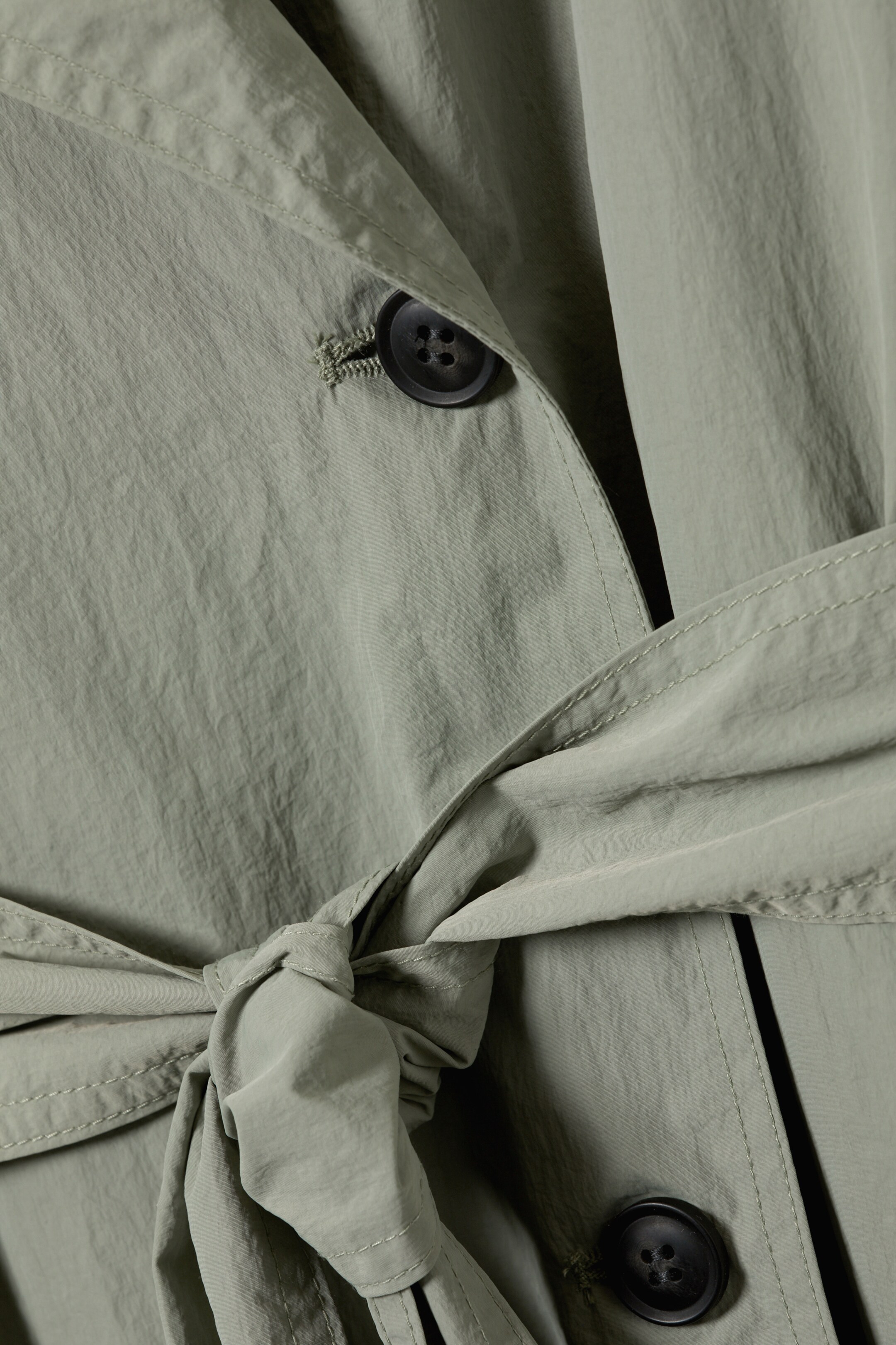 Ingrandisci l'immagine: Oversized Belted Nylon Trench Coat - Khaki Green - DONNA | H&M CH 6