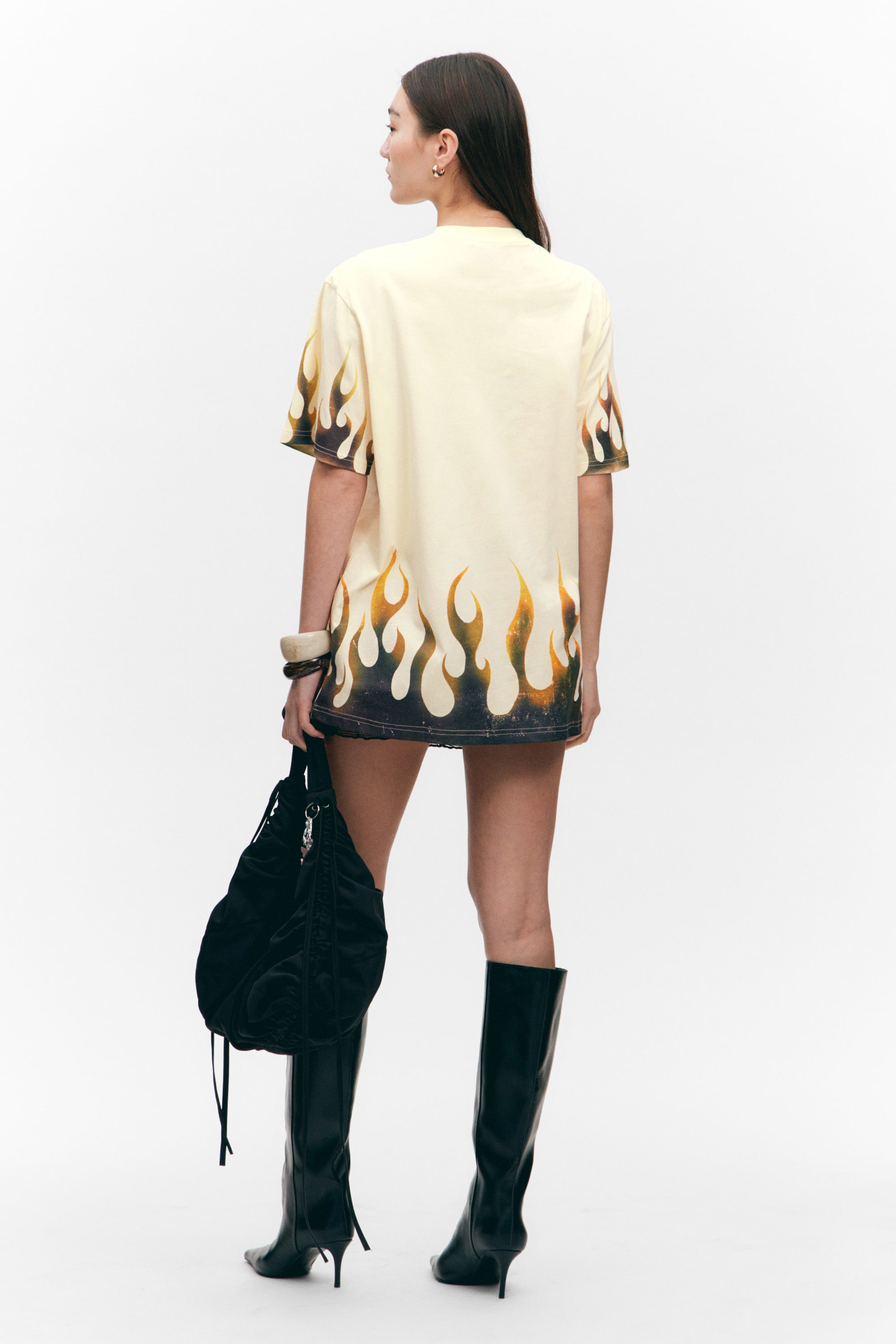 Light Yellow - Cosmic Blaze - Oversized Throw-on T-shirt - 3