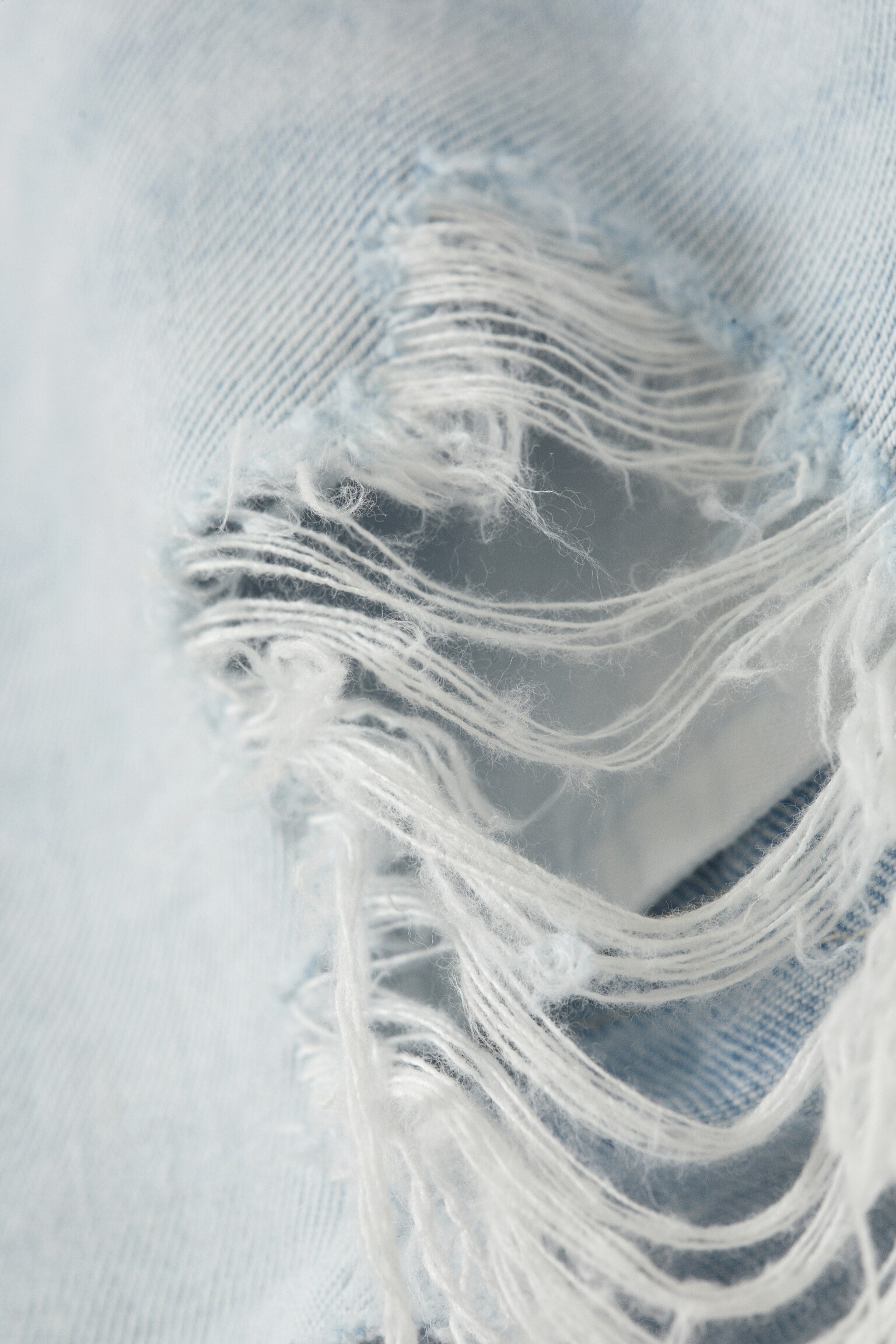 Low Rise Raw Hem Mini Denim Shorts - Fluid Blue - Light Blue/Mountain Blue - Dark Blue - 6