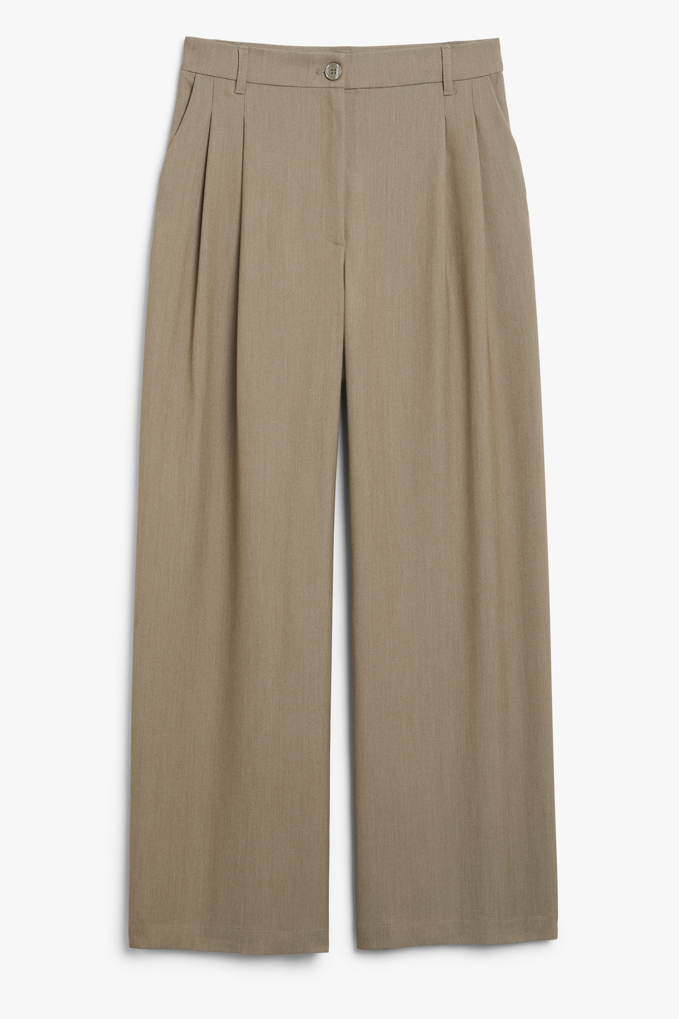 Taupe - Hose mit weitem Bein - 0