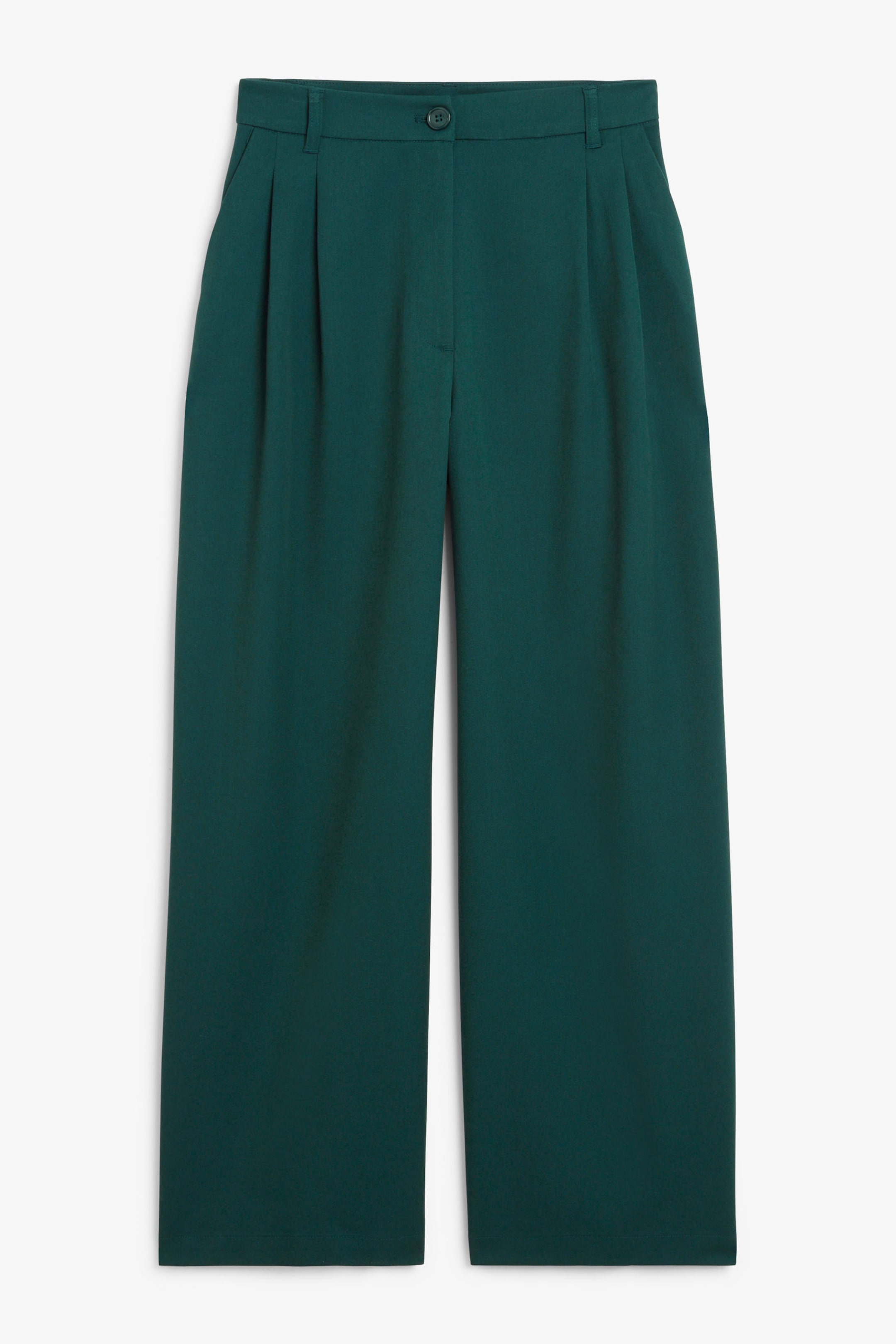 Dark Green - Wide Leg Trousers - 0