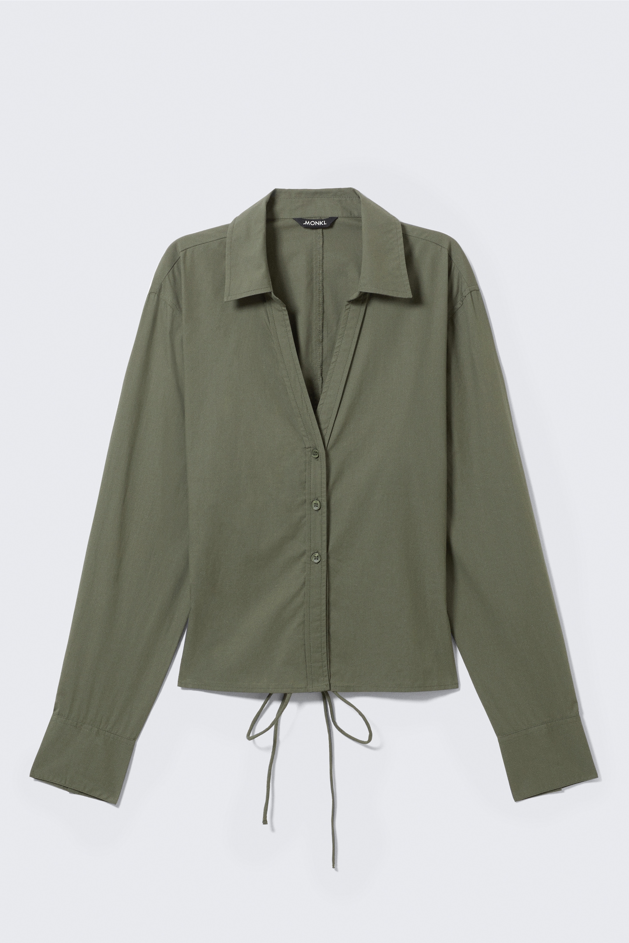View larger image: Cropped Open Back Shirt - Dark Khaki Green - Ladies | H&M GB 5
