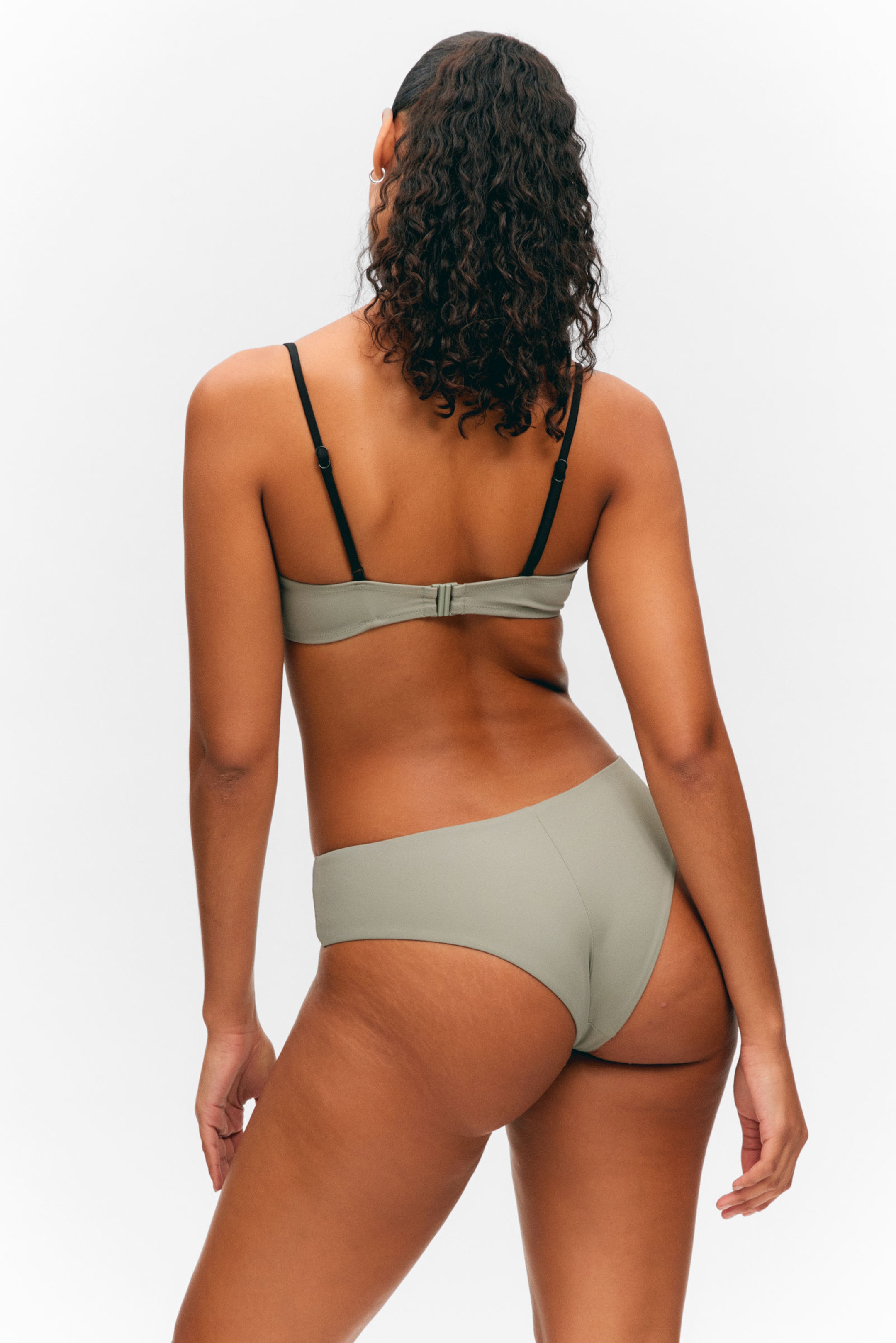 Light Khaki Green - Underwired Padded Bikini Top - 2