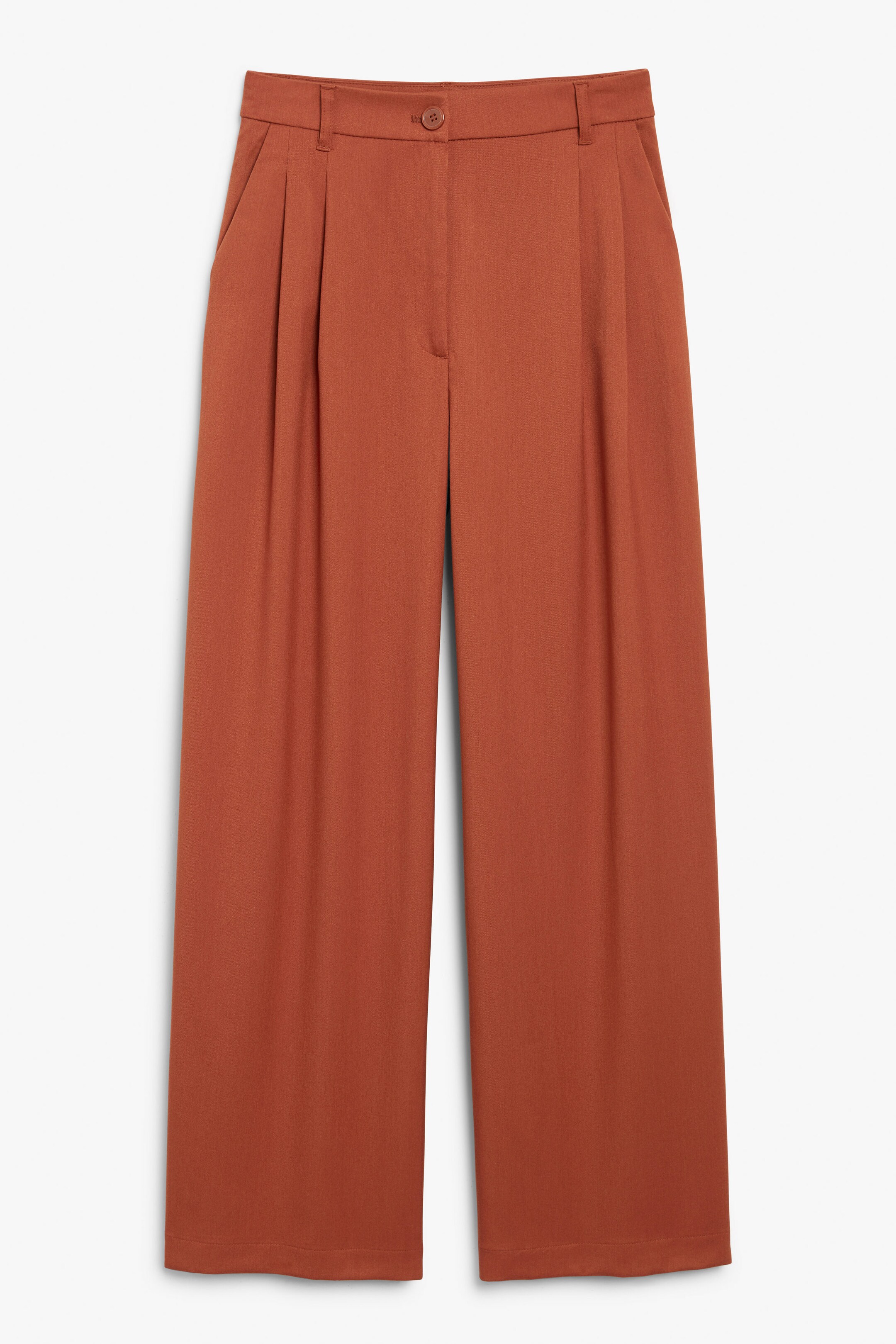 Dark orange - High waist wide leg trousers dark orange - 0