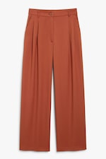 Dark orange - High waist wide leg trousers dark orange - 0