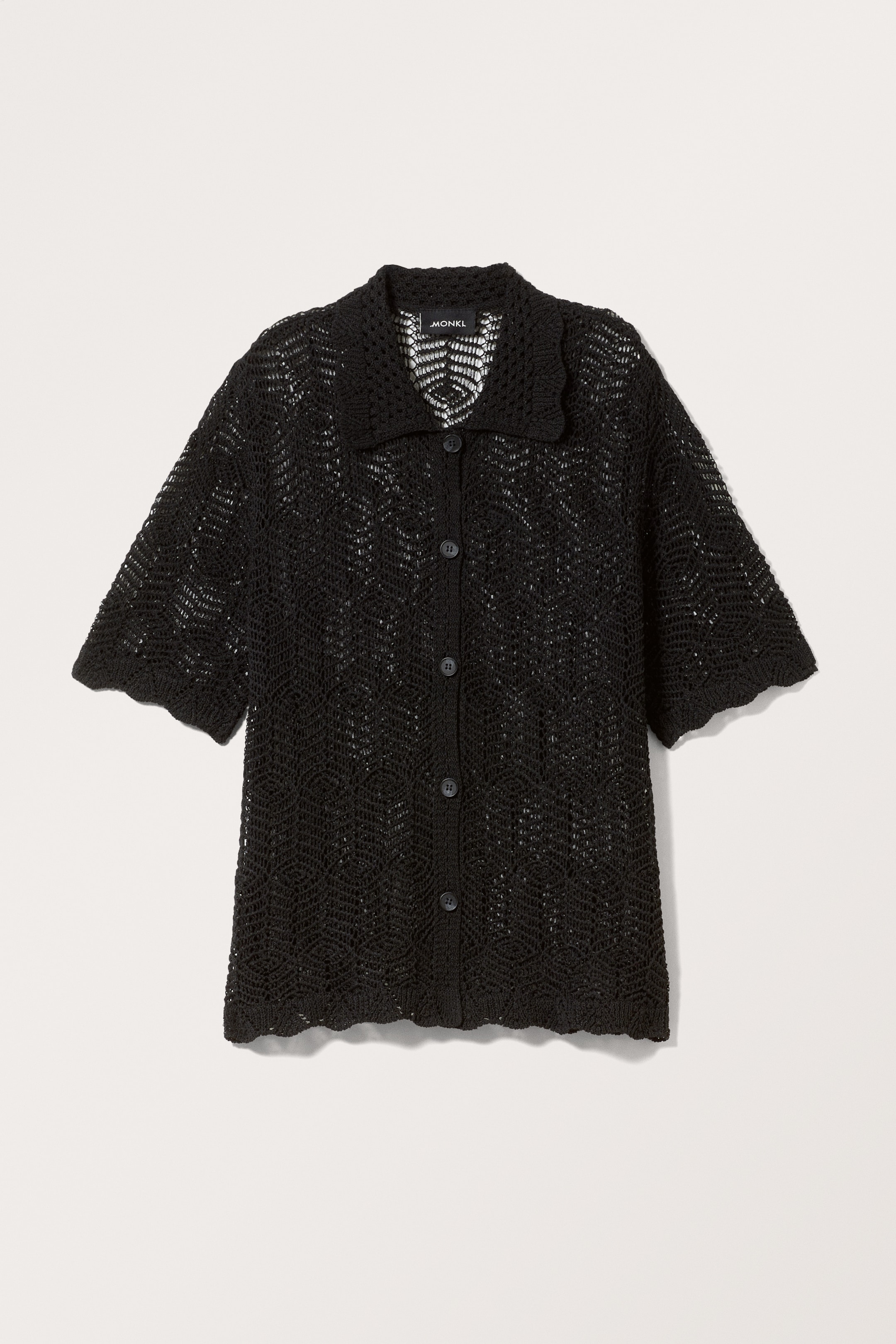 Ingrandisci l'immagine: Crochet Short Sleeve Shirt - Black - DONNA | H&M CH 1
