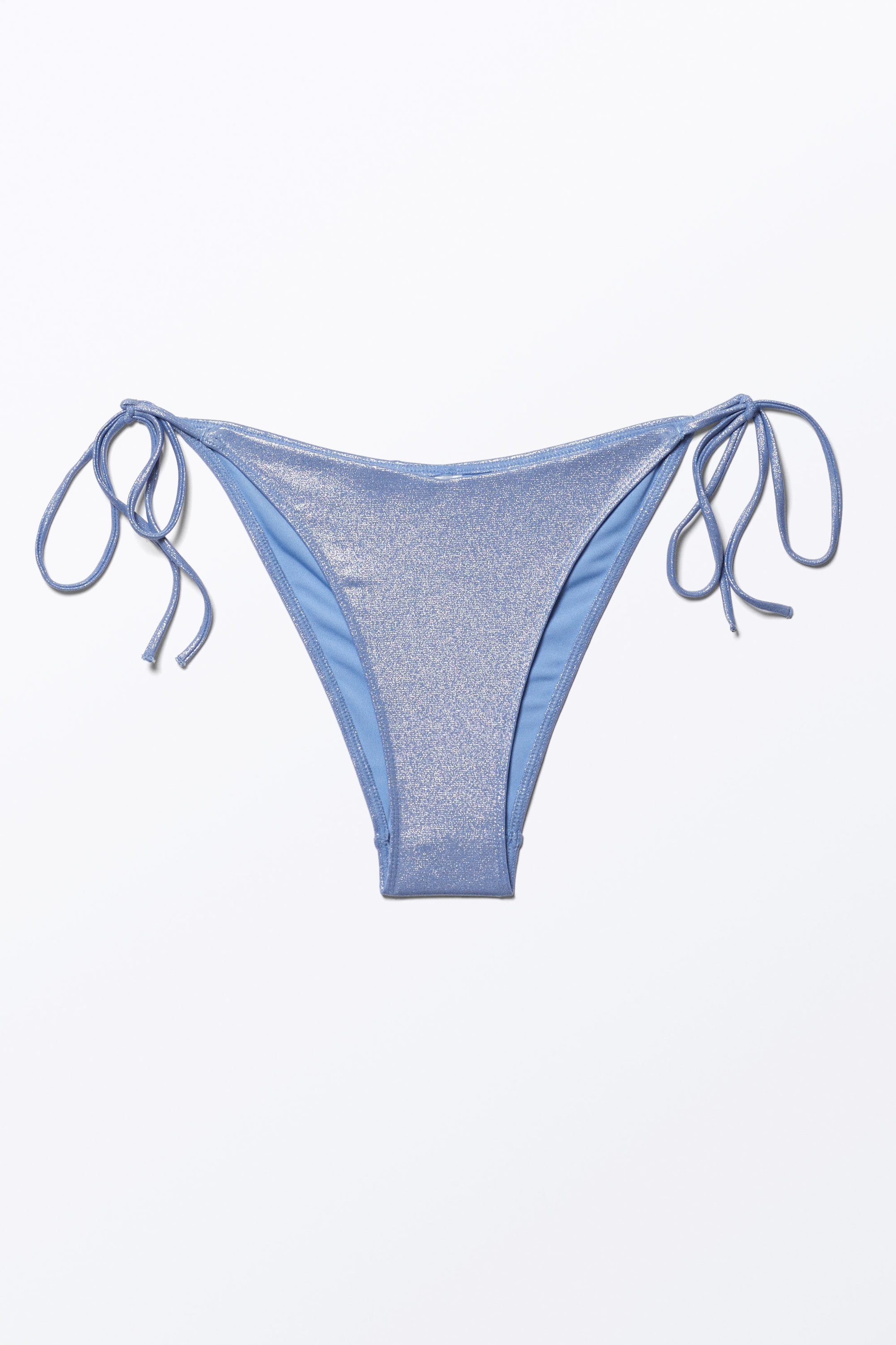 Blauer Glitzer - Glitzer-Bikinihöschen mit Riemchen - 1
