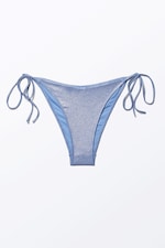 Blauer Glitzer - Glitzer-Bikinihöschen mit Riemchen - 0
