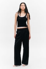 Black - Wide Leg Trousers - 0