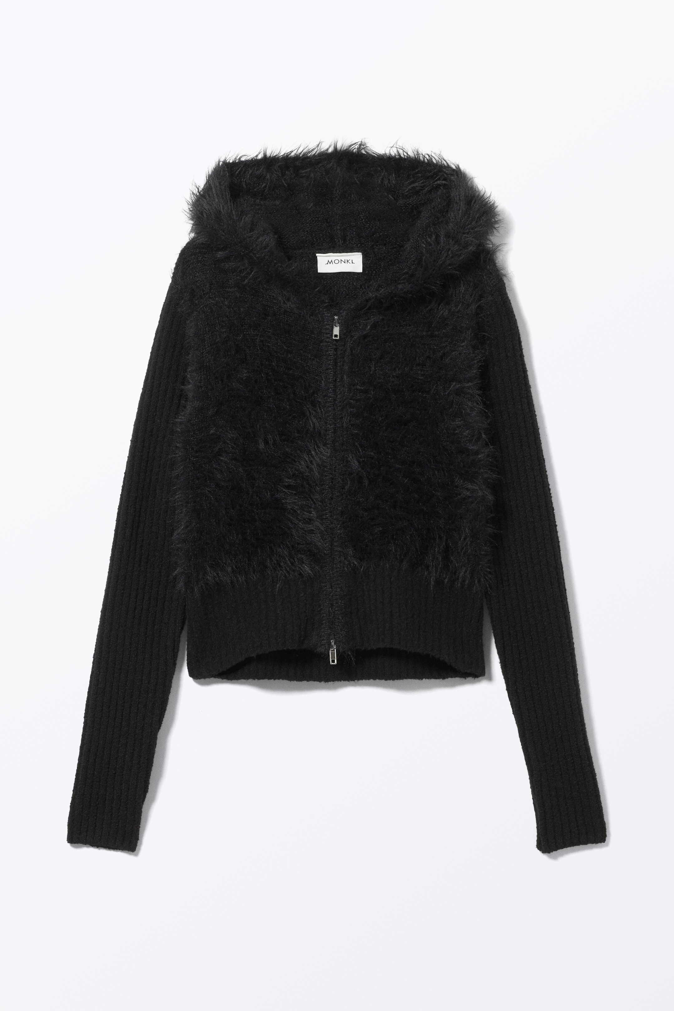 Größeres Bild ansehen: Flauschiger Zip-Hoodie aus Strick - Schwarz - Ladies | H&M DE 5