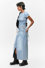 Fresh Blue - Light Blue - Midi denim skirt - 2