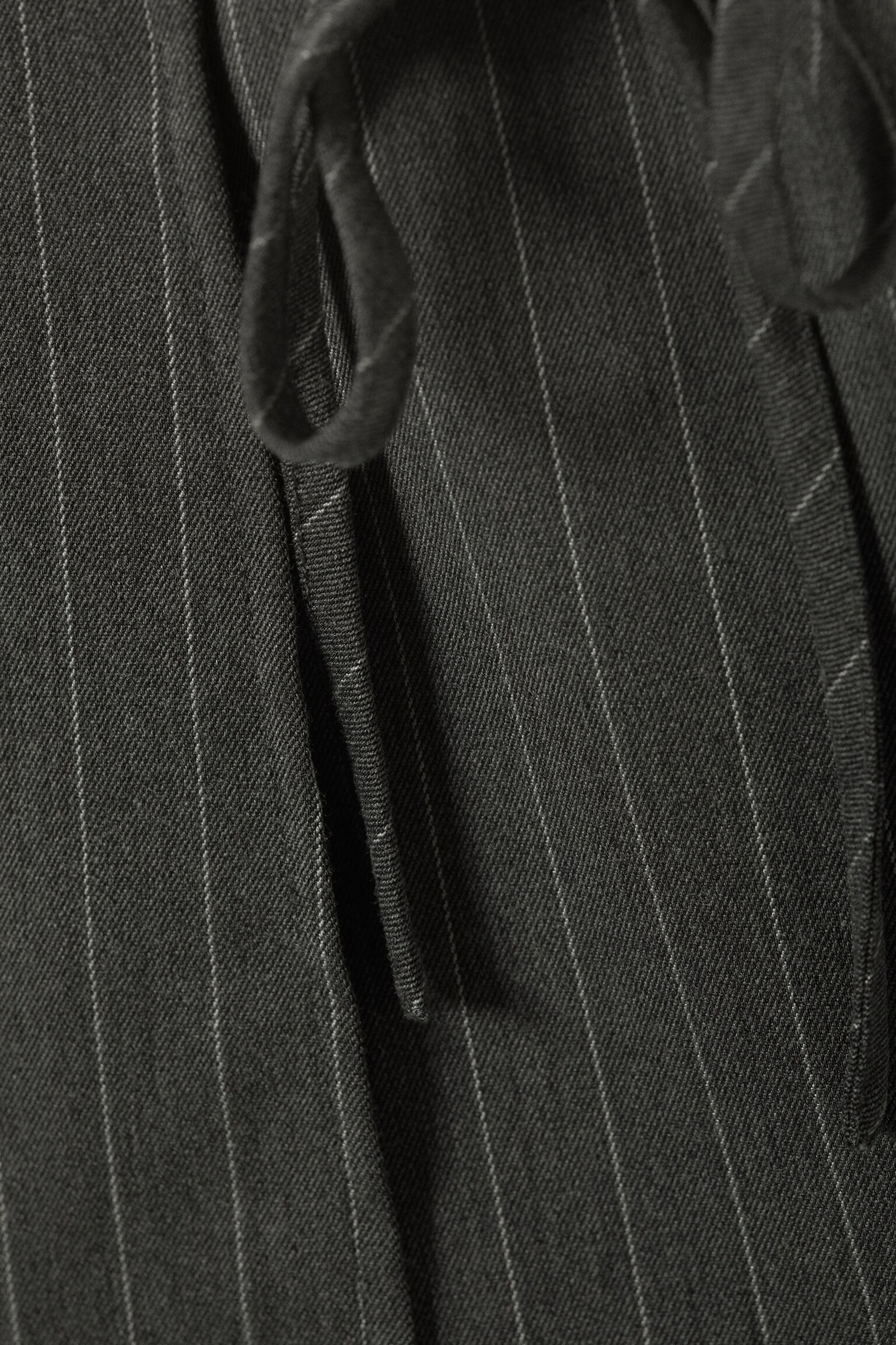 Mini Wrap Skirt - Dark Grey Pinstripe - 5