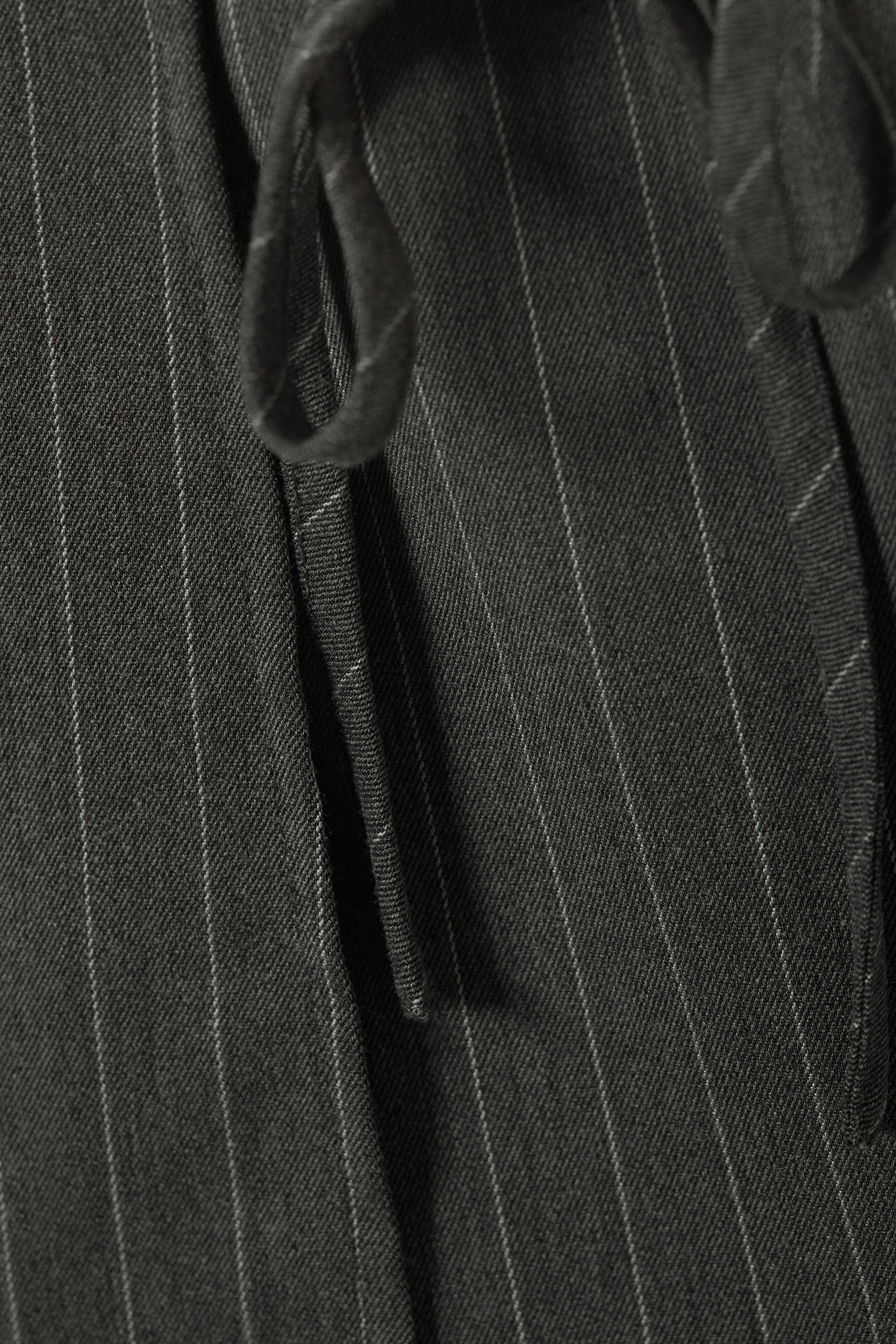 Dark Grey Pinstripe - Mini Wrap Skirt - 4