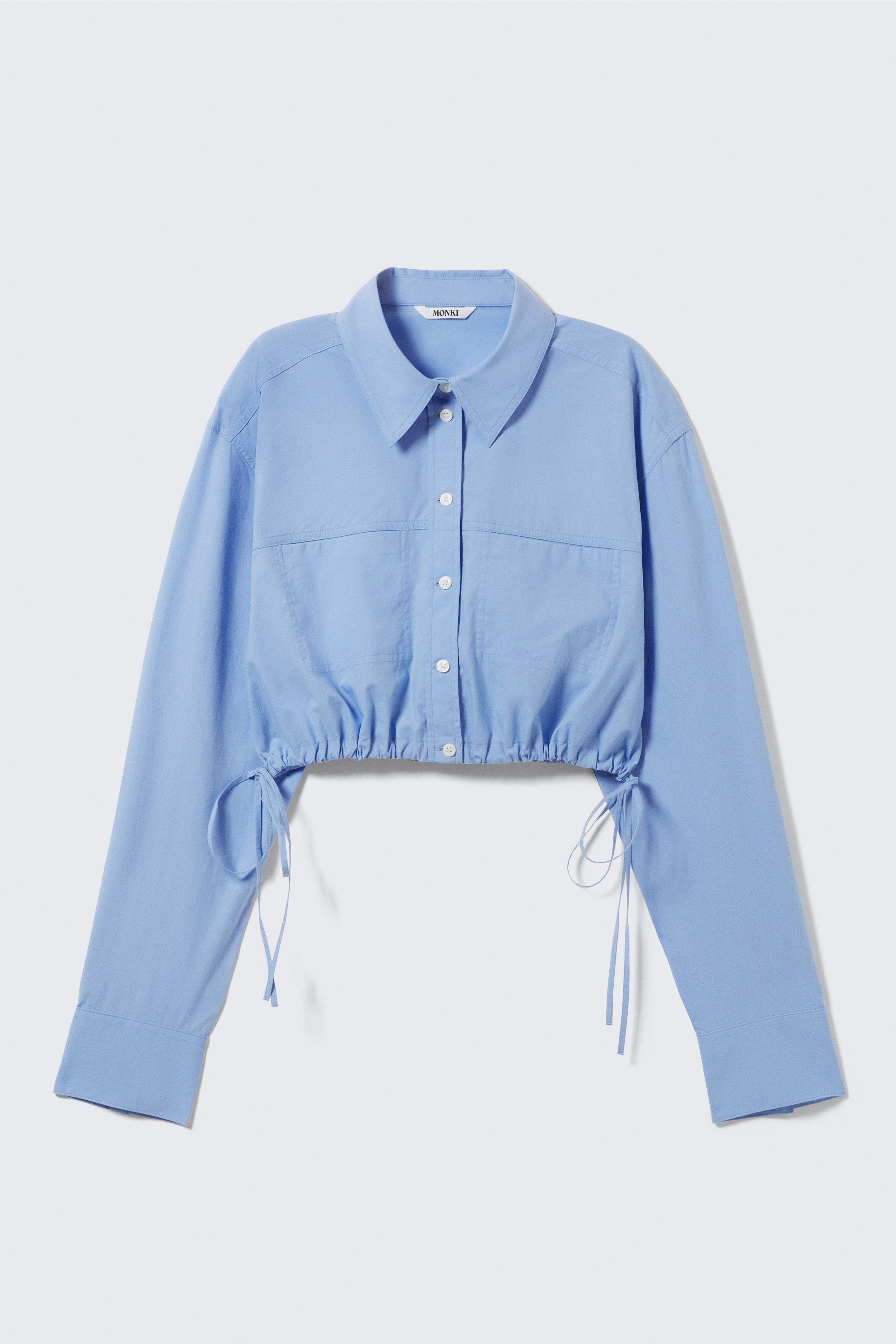 Light Blue - Cropped Loose Cargo Shirt - 4