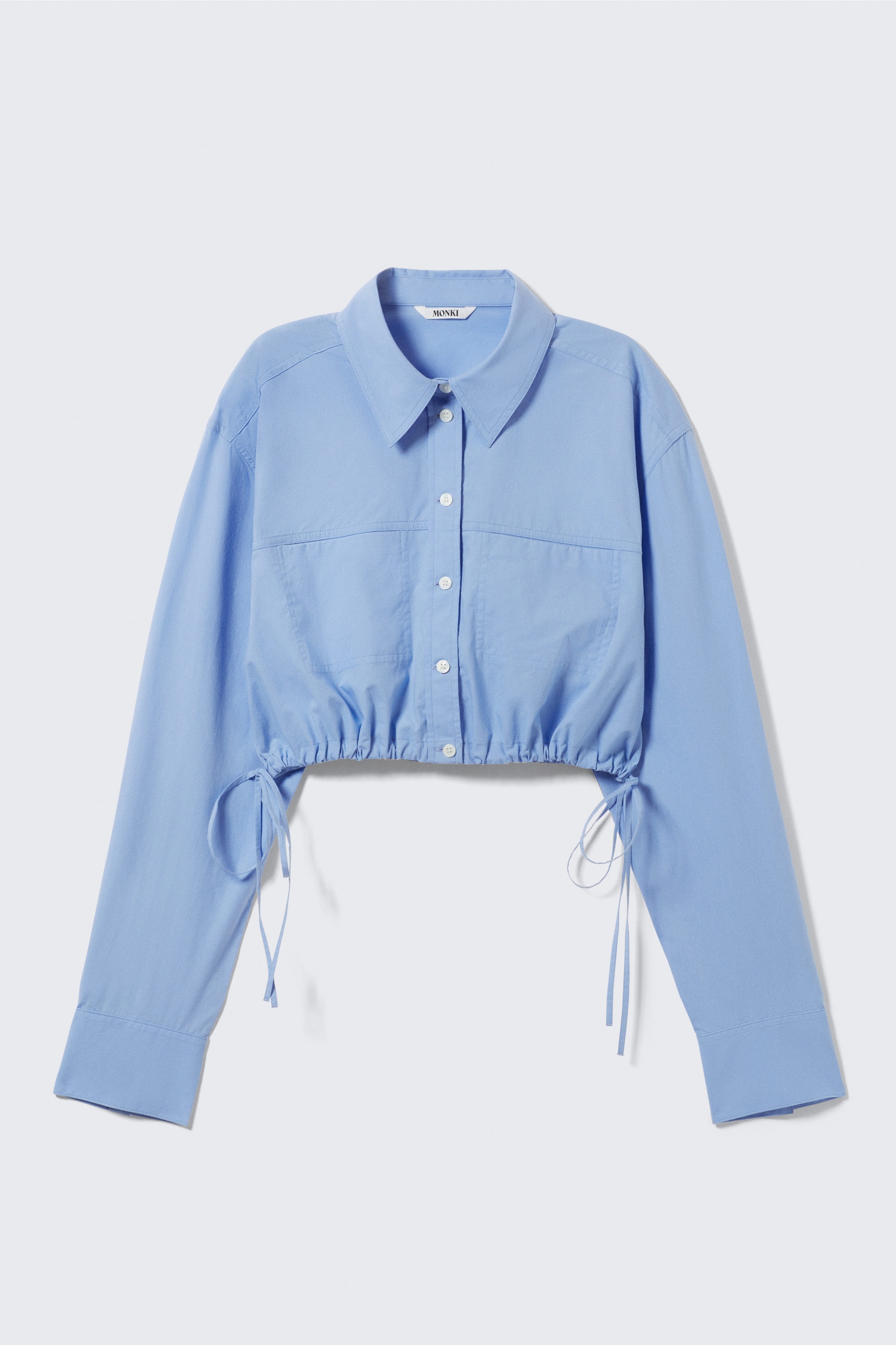 Light Blue - Cropped Loose Cargo Shirt - 4