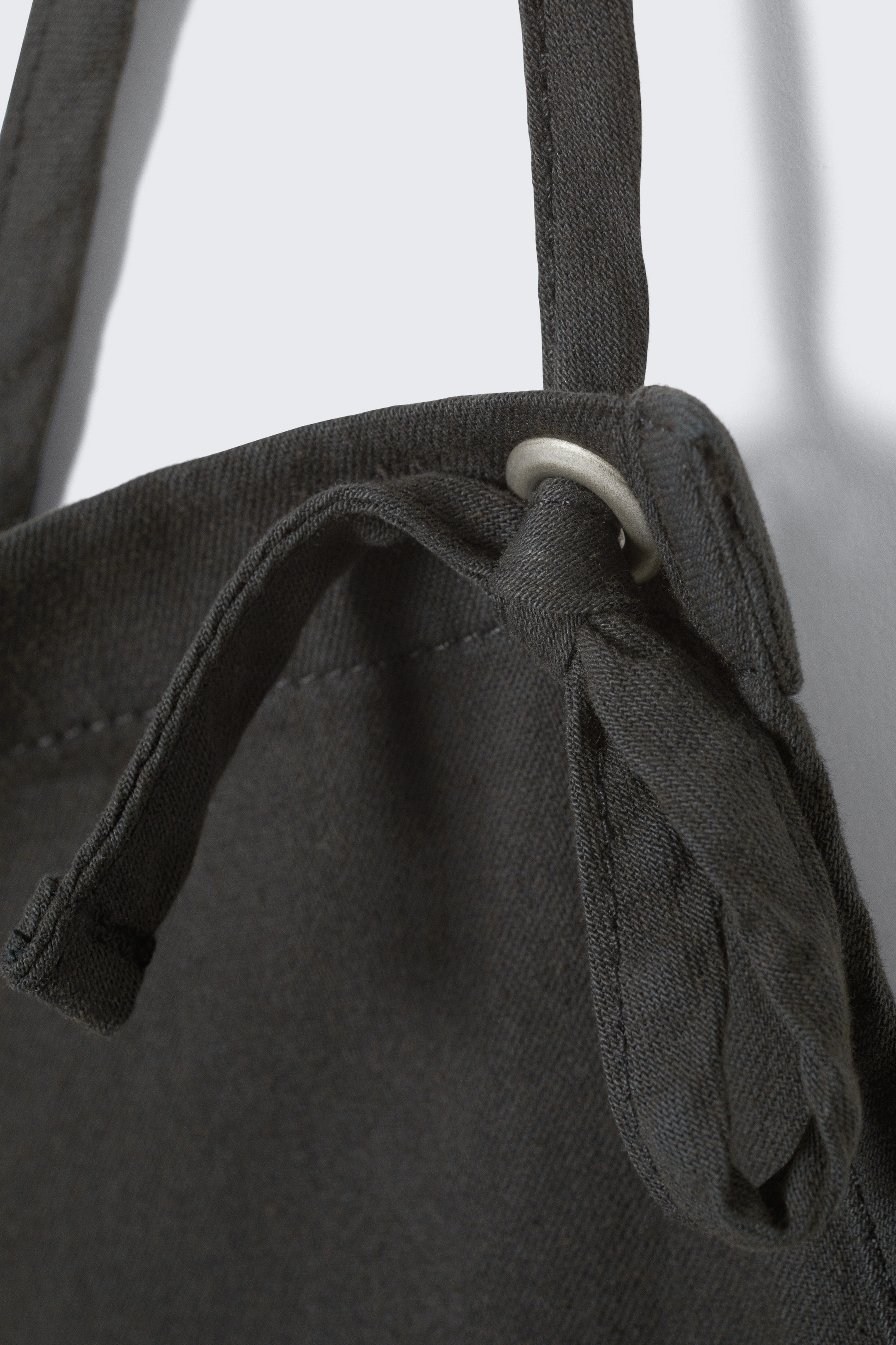 Black - Tie Denim Dungarees - 2