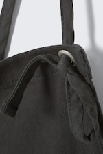 Black - Tie Denim Dungarees - 1