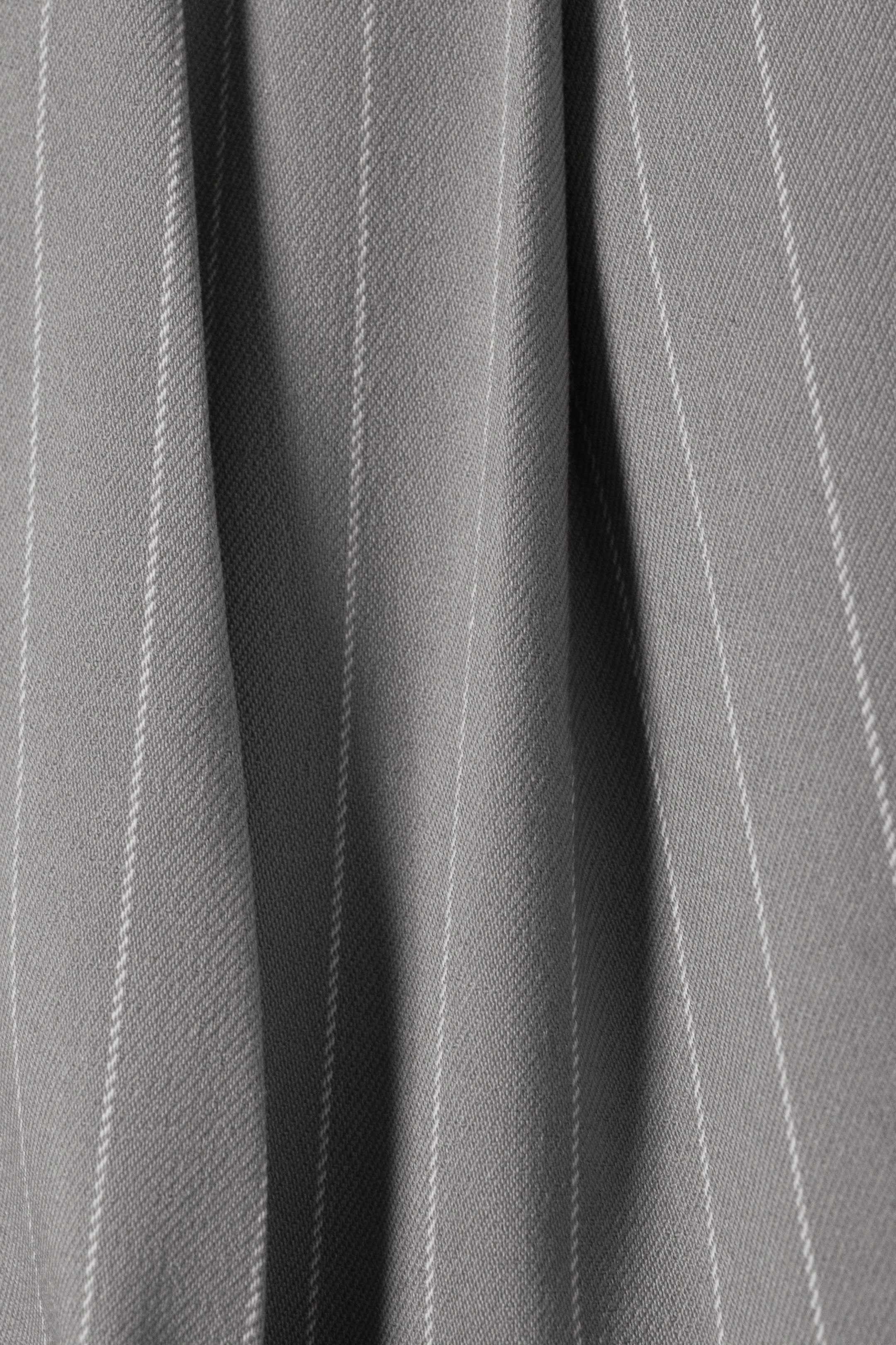 Striped Grey - Wide Leg Trousers - 4