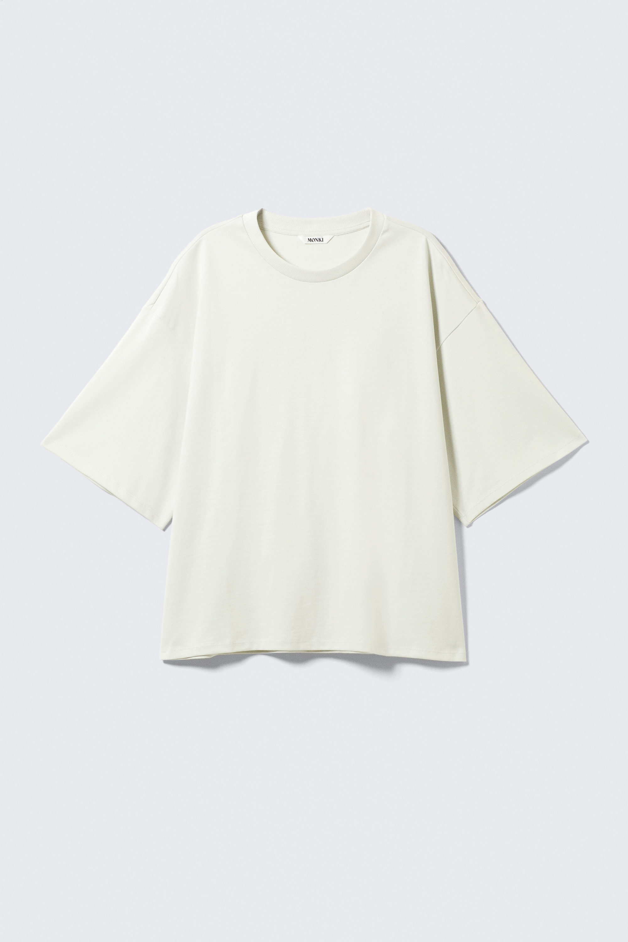 Licht oudgroen - Zwaar katoenen T-shirt met boxy pasvorm - 3