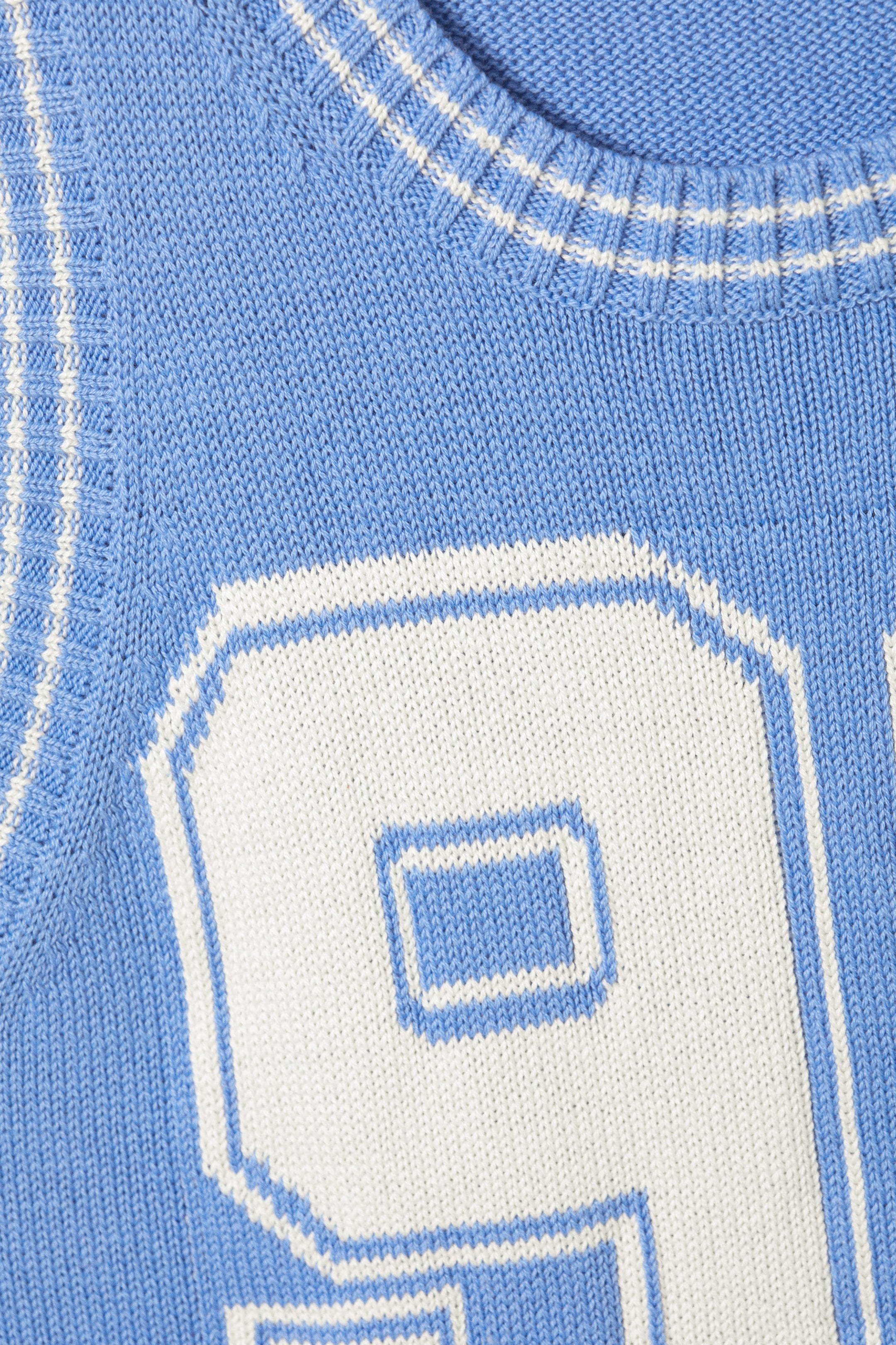 Light Blue & White - 92 - Varsity Knitted Tank Top - 4