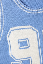 Light Blue & White - 92 - Varsity Knitted Tank Top - 4