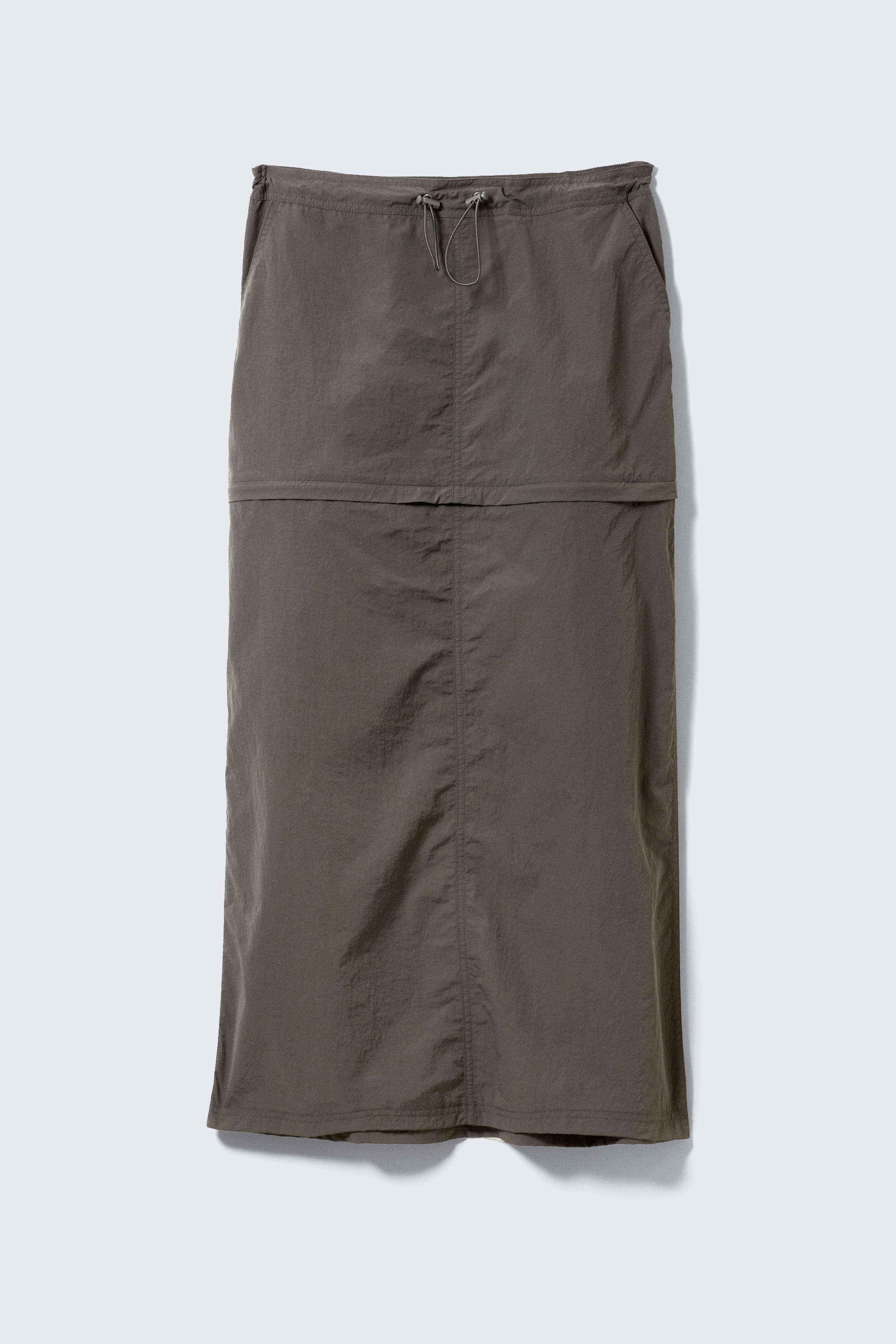 Dark Grey - Convertible Nylon Cargo Skirt - 5