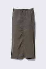 Dark Grey - Convertible Nylon Cargo Skirt - 5