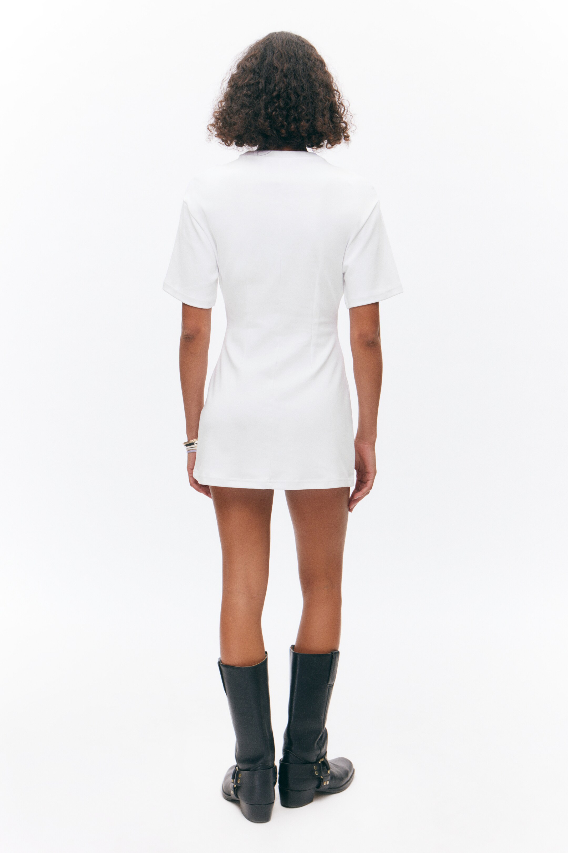 Vezi imaginea mai mare: Structured Mini T-shirt Dress - White - FEMEI | H&M RO 3