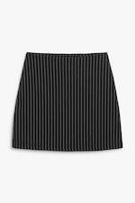 Black pinstripe - A-line mini skirt - 0