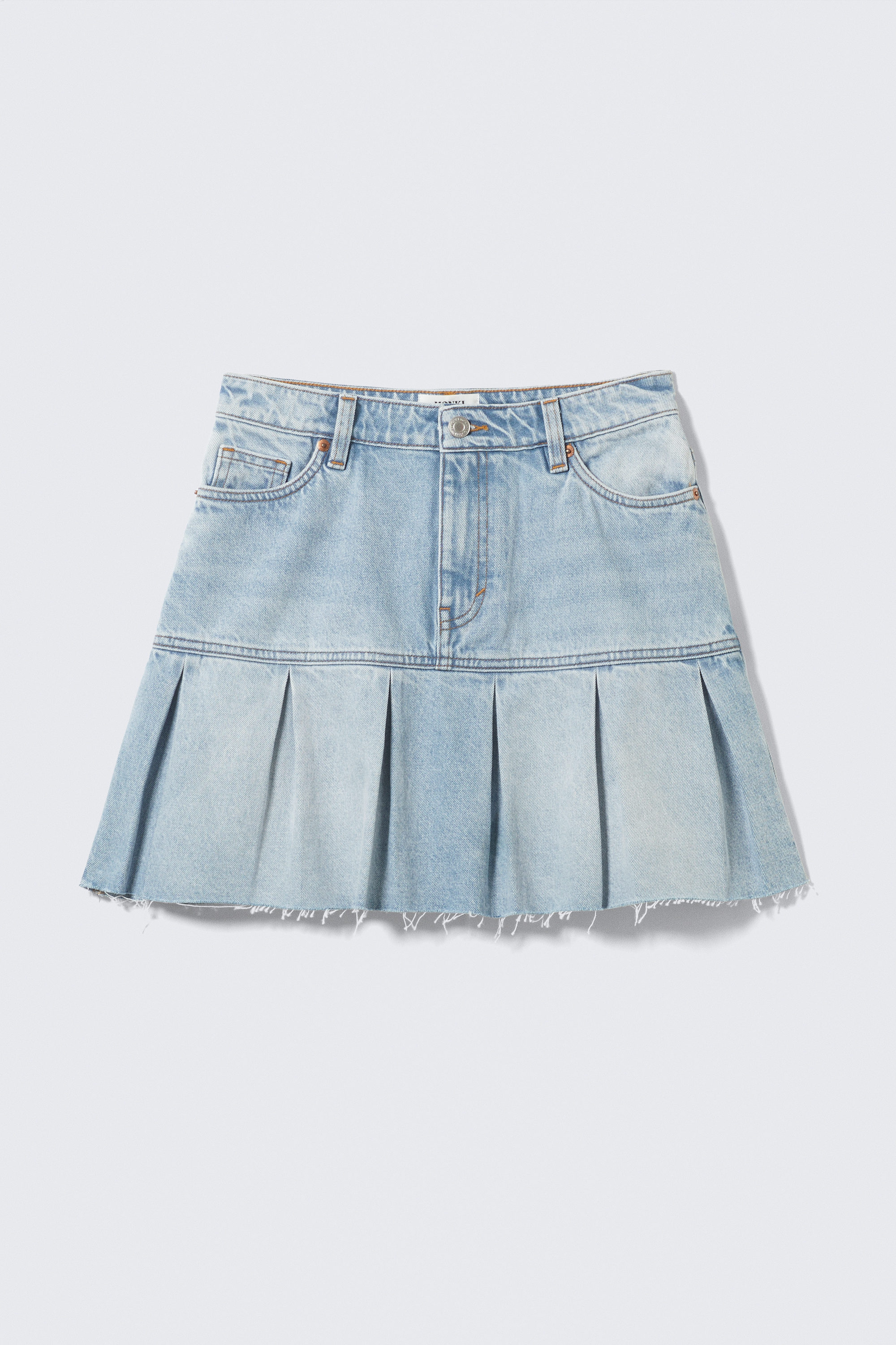 Fresh Blue - Hellblau - Plissierter Mini-Jeansrock - 4