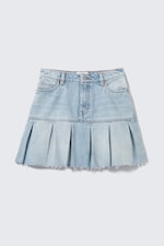 Fresh Blue - Light Blue - Pleated Mini Denim Skirt - 4