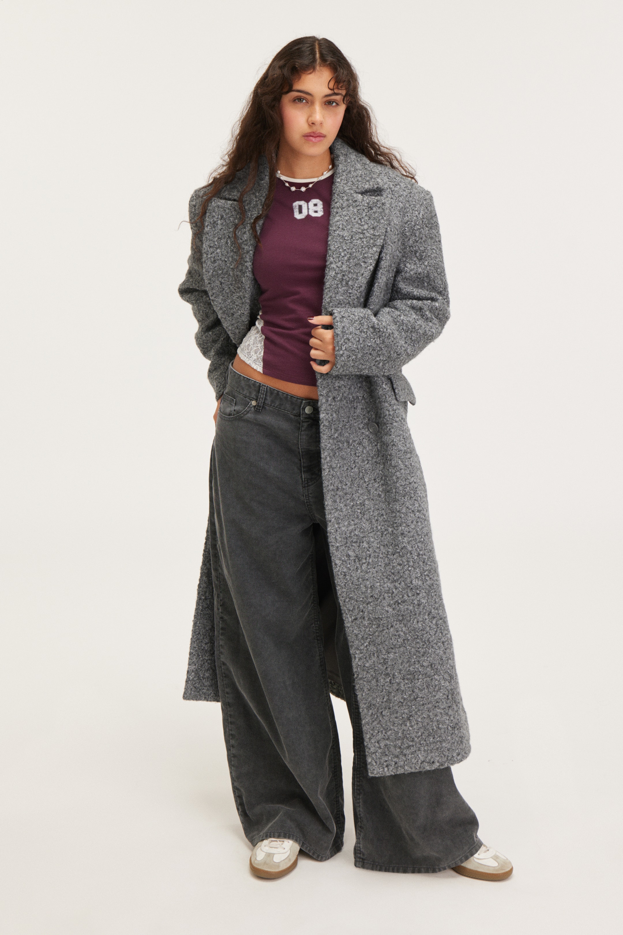 Grotere afbeelding bekijken: Lange, oversized double-breasted jas - Grijs - DAMES | H&M NL 1