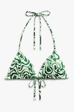 Green swirly hearts - Triangle bikini top - 0